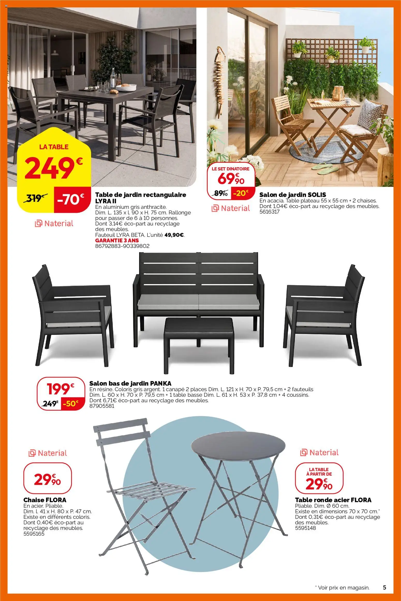 {H1} | Page: 5 | Produits: Canapé, Table basse, Table, Chaise