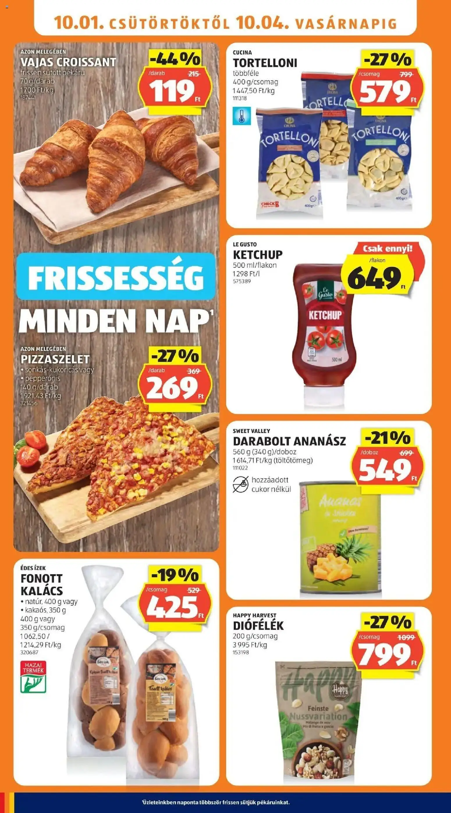 Aldi aktuális akciós újság - 2026.09.26. -tól/töl > akció, lapozható szórólap 🛍️ | Oldal: 10 | Termékek: Kalács, Diófélék, Fonott kalács, Pizza