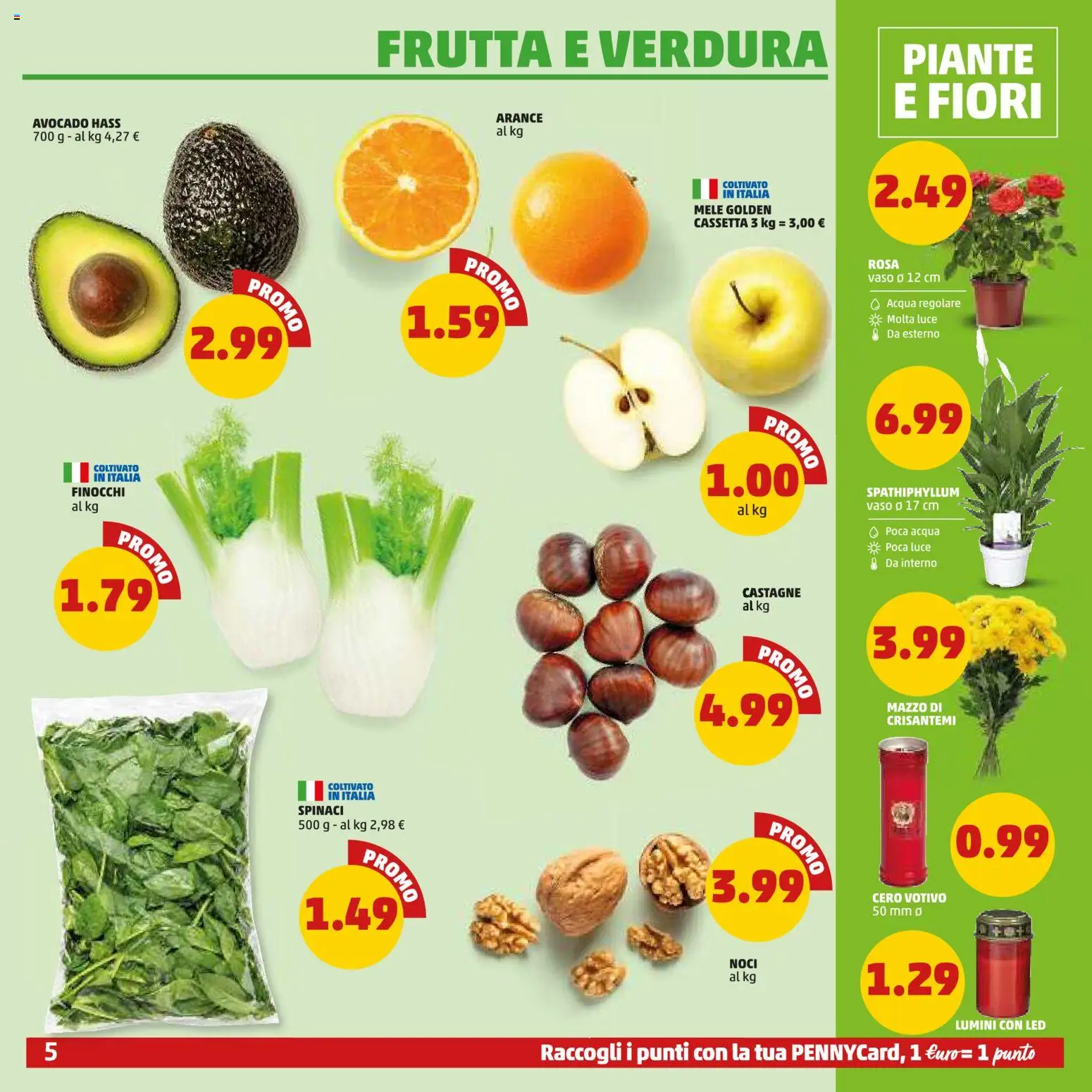 Volantino PENNY del 22/10/2026 | Pagina: 5 | Prodotti: Arance, Spinaci, Finocchi, Crisantemi