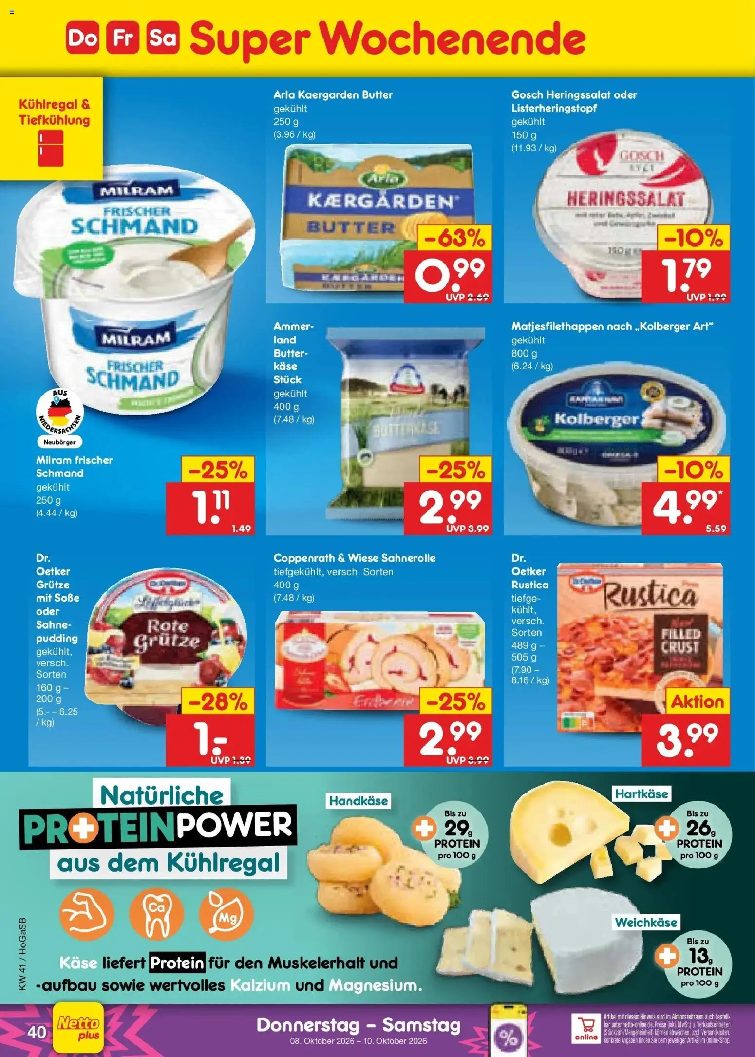Netto Marken-Discount Prospekt Oldenburg (ab 05.10.2026) » Angebote | Seite: 52 | Produkte: Käse, Pudding, Milram, Sahne
