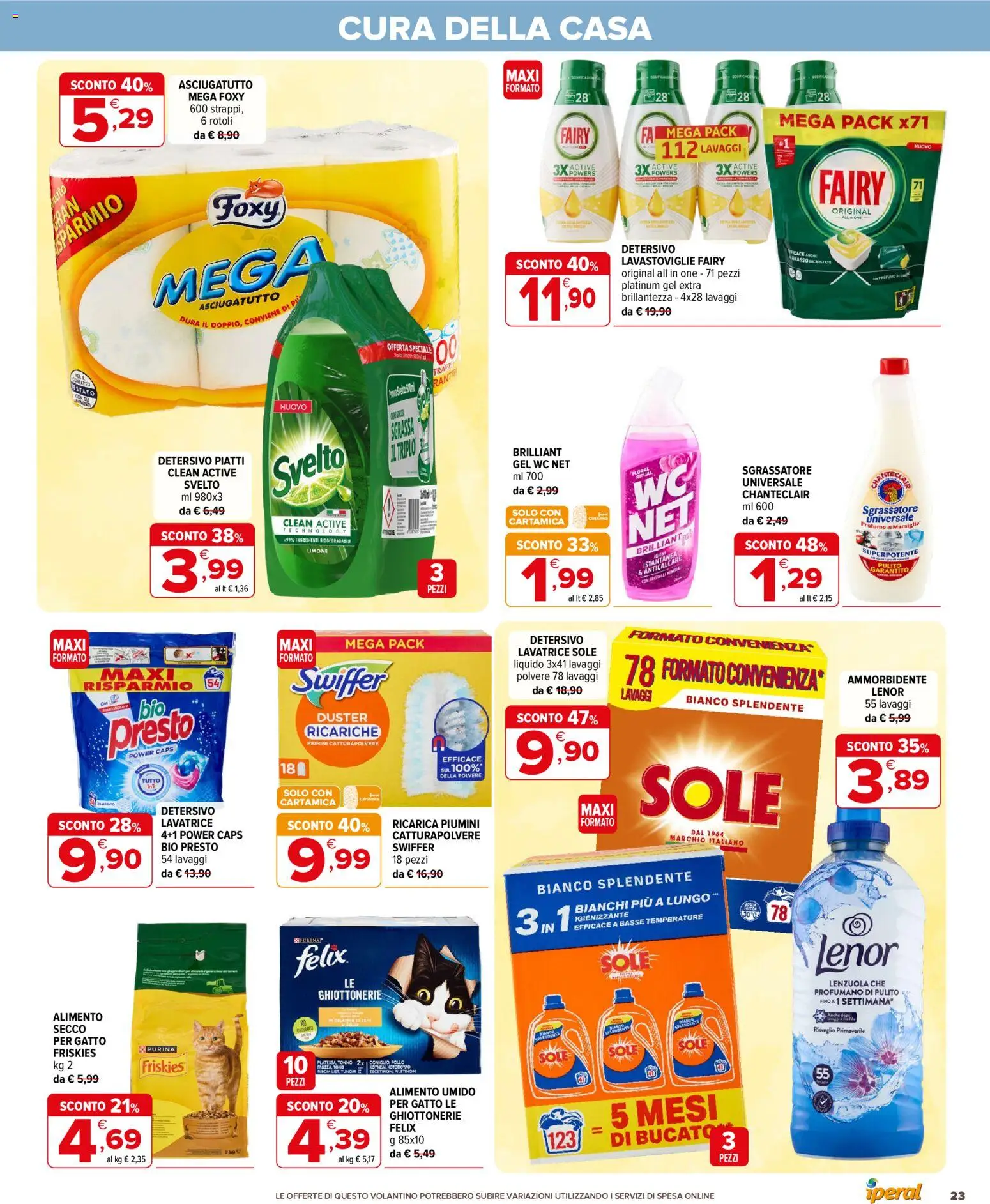 Volantino Iperal del 15/07/2026 | Pagina: 23 | Prodotti: Anticalcare, Limone, Asciugatutto, Lenzuola