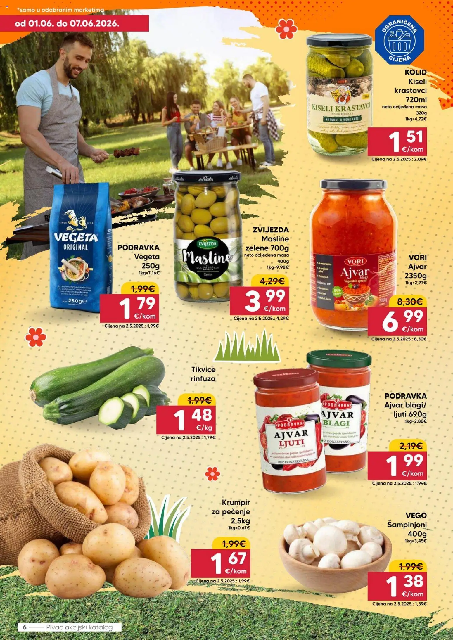 Pivac katalog | vrijedi od 01.06.2026 | Stranica: 6 | Proizvodi: Podravka, Krastavci, Šampinjoni, Vegeta