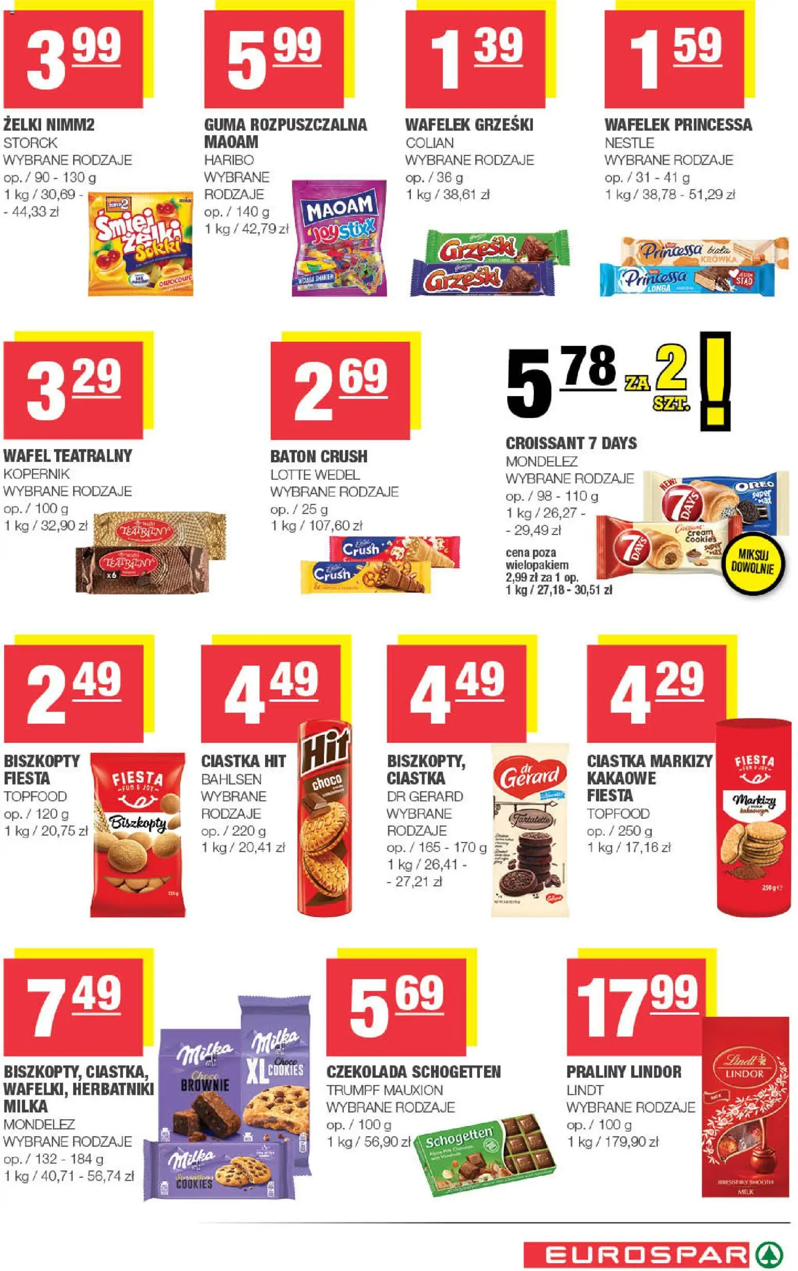 Spar gazetka - Eurospar od 12.08.2026 | Strona: 15 | Produkty: Lindt, Krowka, Herbatniki, Baton