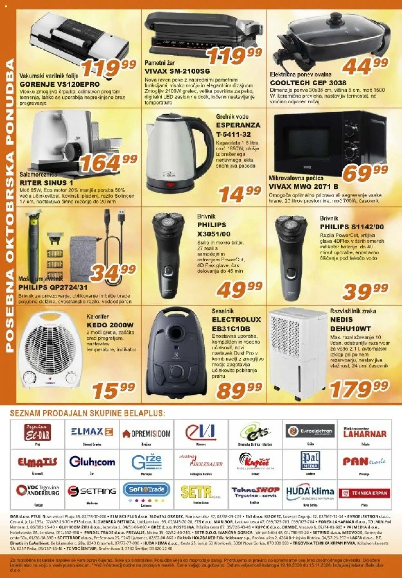 Novi Bela plus katalog ponudbe – veljaven od 01.10.2026 | Stran: 8 | Izdelki: Mikrovalovna pecica, Klima, Grelnik vode, Časovnik