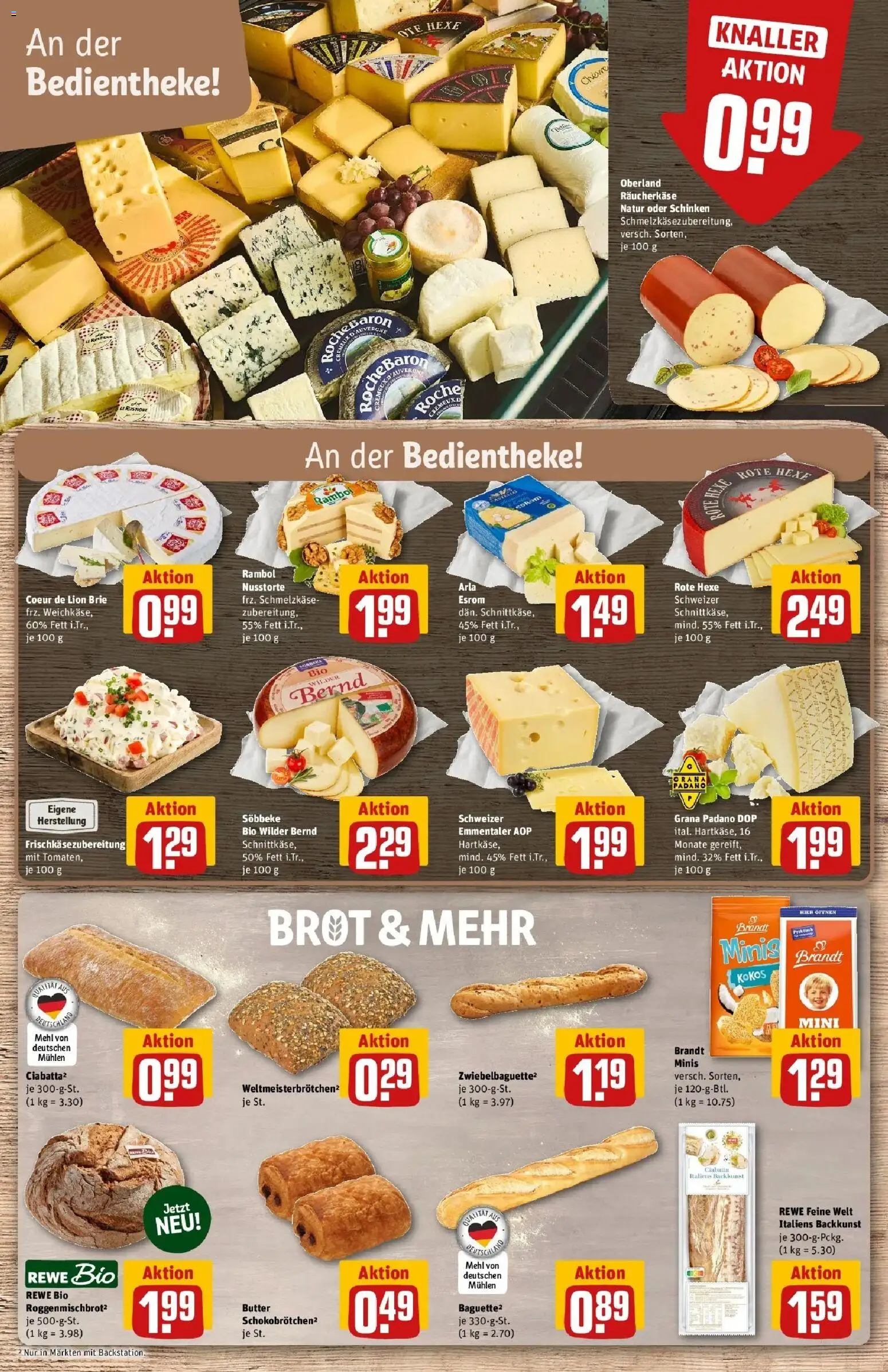 Rewe Prospekt Gießen – gültig ab 06.07.2026 | Seite: 11 | Produkte: Mehl, Butter, Brot, Schinken