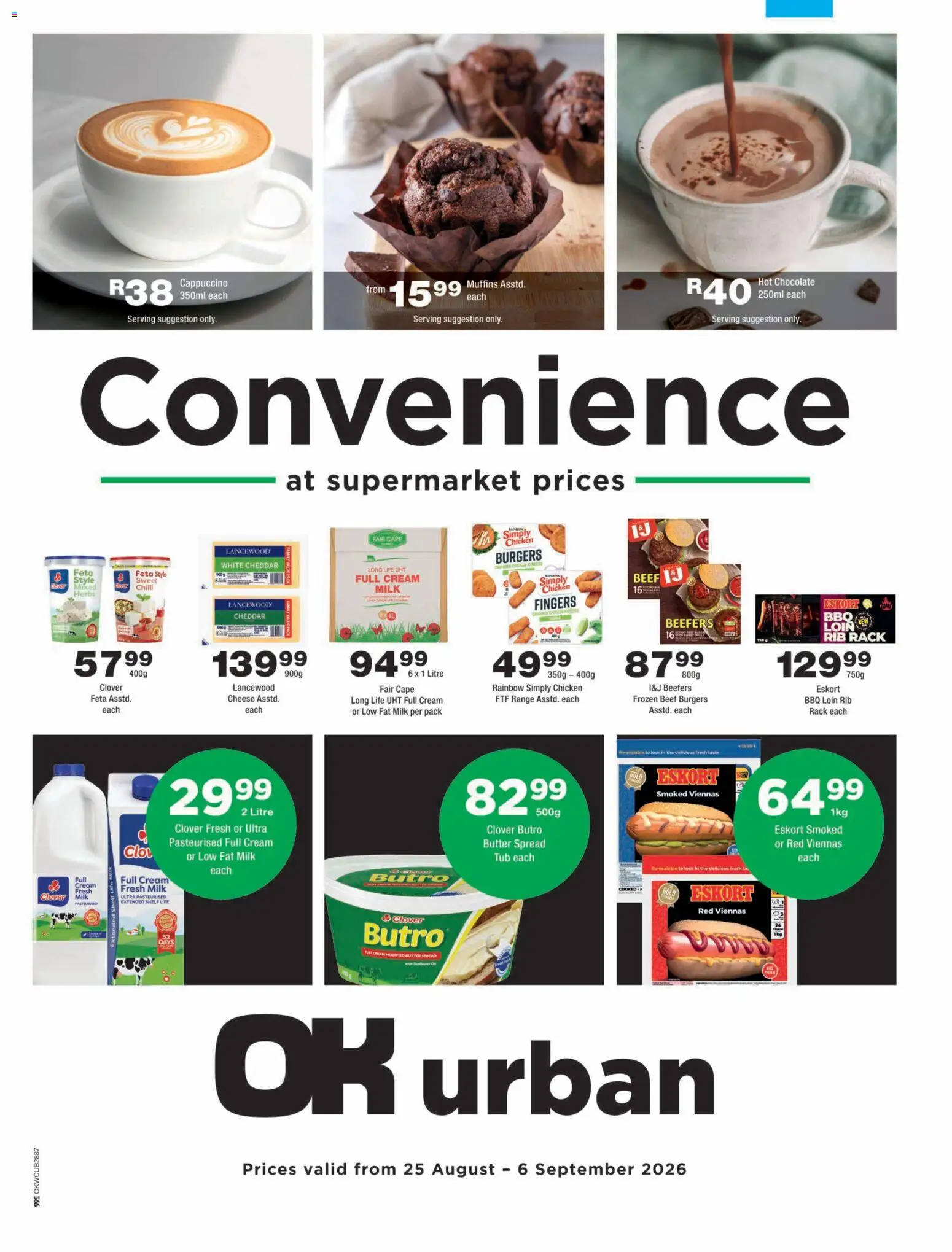 New OK Foods catalogue – valid from 25/08/2026 | Page: 1 | Products: Shelf, Butter, Chicken, Herbs