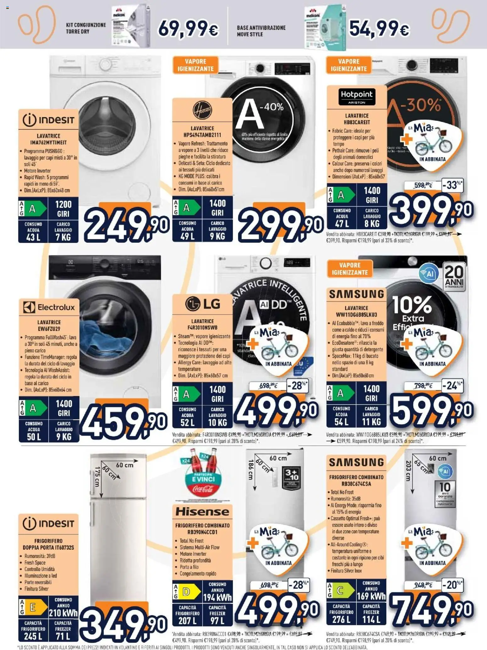 Volantino Unieuro del 29.05.2026 | Pagina: 23 | Prodotti: Detergente, Acqua, Lavatrice, Frigorifero