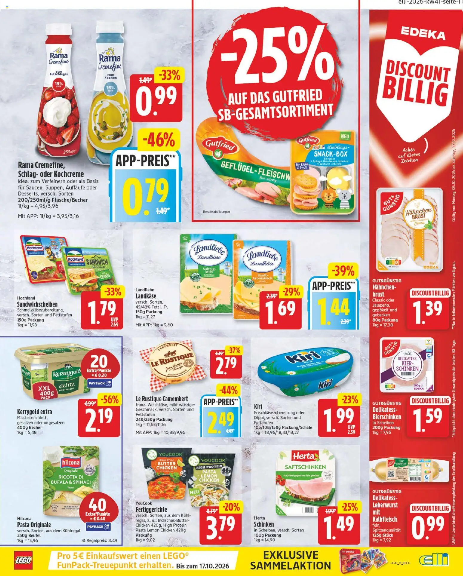 Elli Markt Prospekt Gütersloh – gültig ab 05.10.2026 | Seite: 15 | Produkte: Rama, Butter, Bier, Schinken