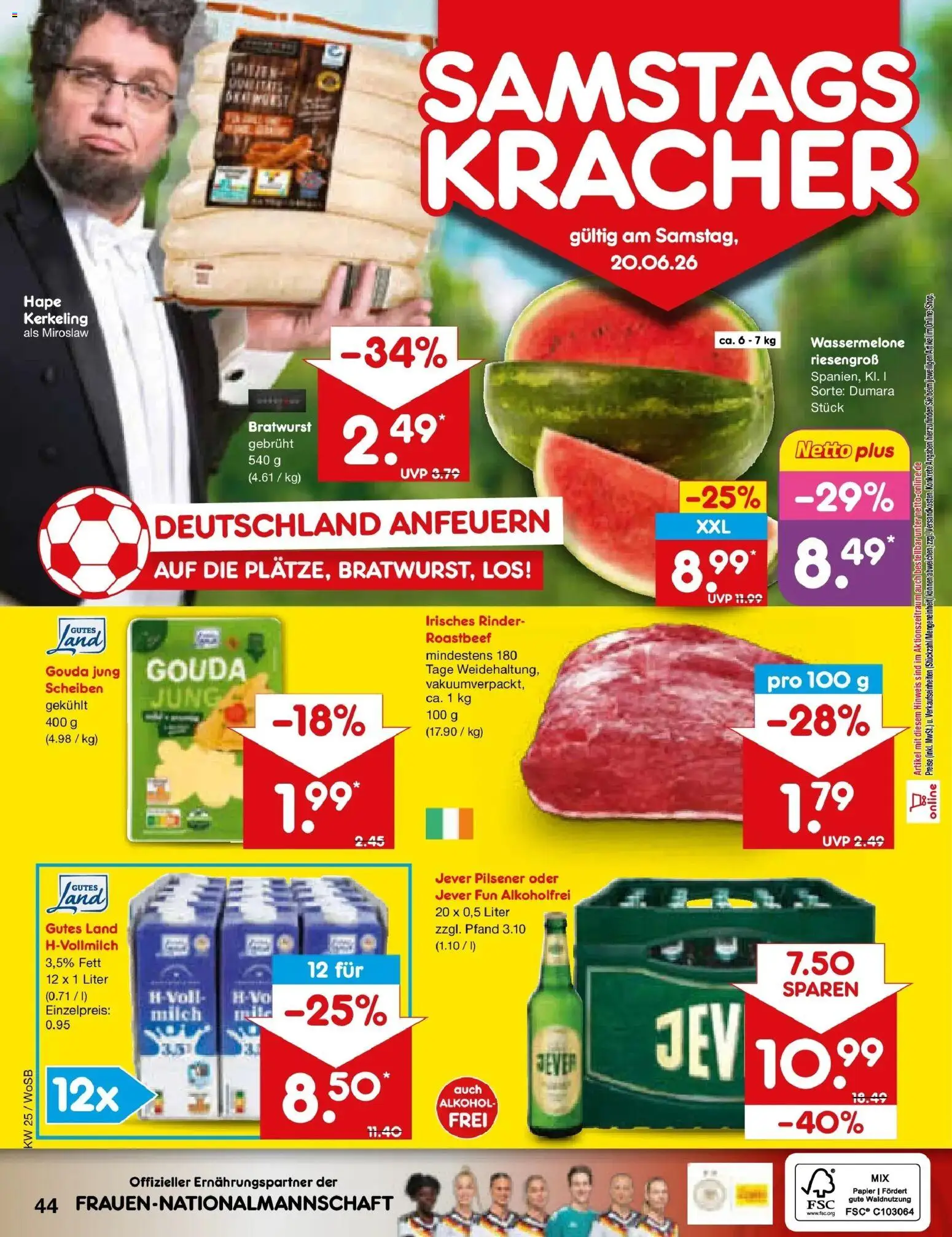 Netto Marken-Discount Prospekt Mannheim – gültig ab 14.06.2026 | Seite: 56 | Produkte: Milch, Bratwurst, Roastbeef, Jever