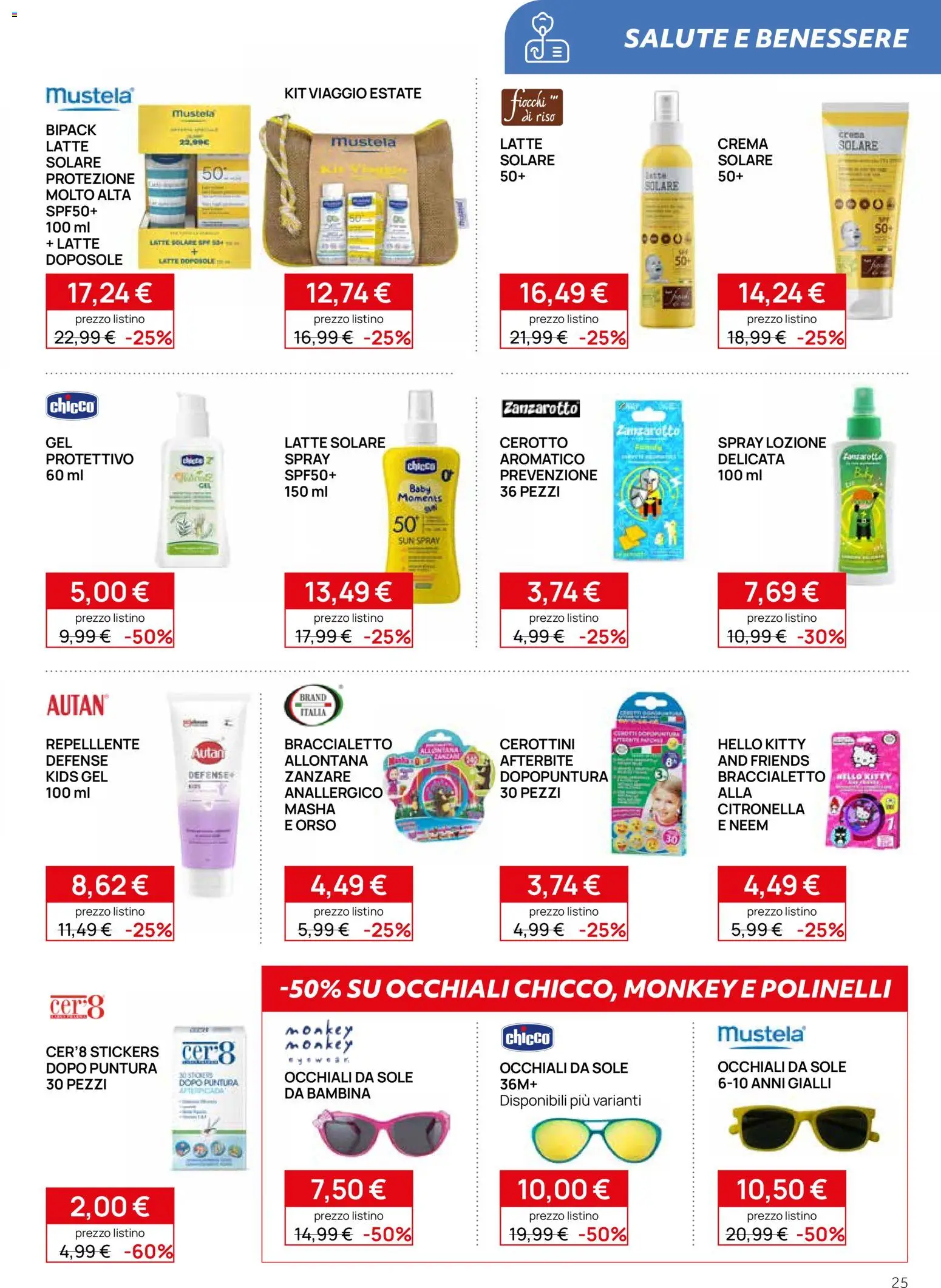 Volantino Prenatal del 12.03.2026 | Pagina: 25 | Prodotti: Crema solare, Citronella, Latte, Occhiali