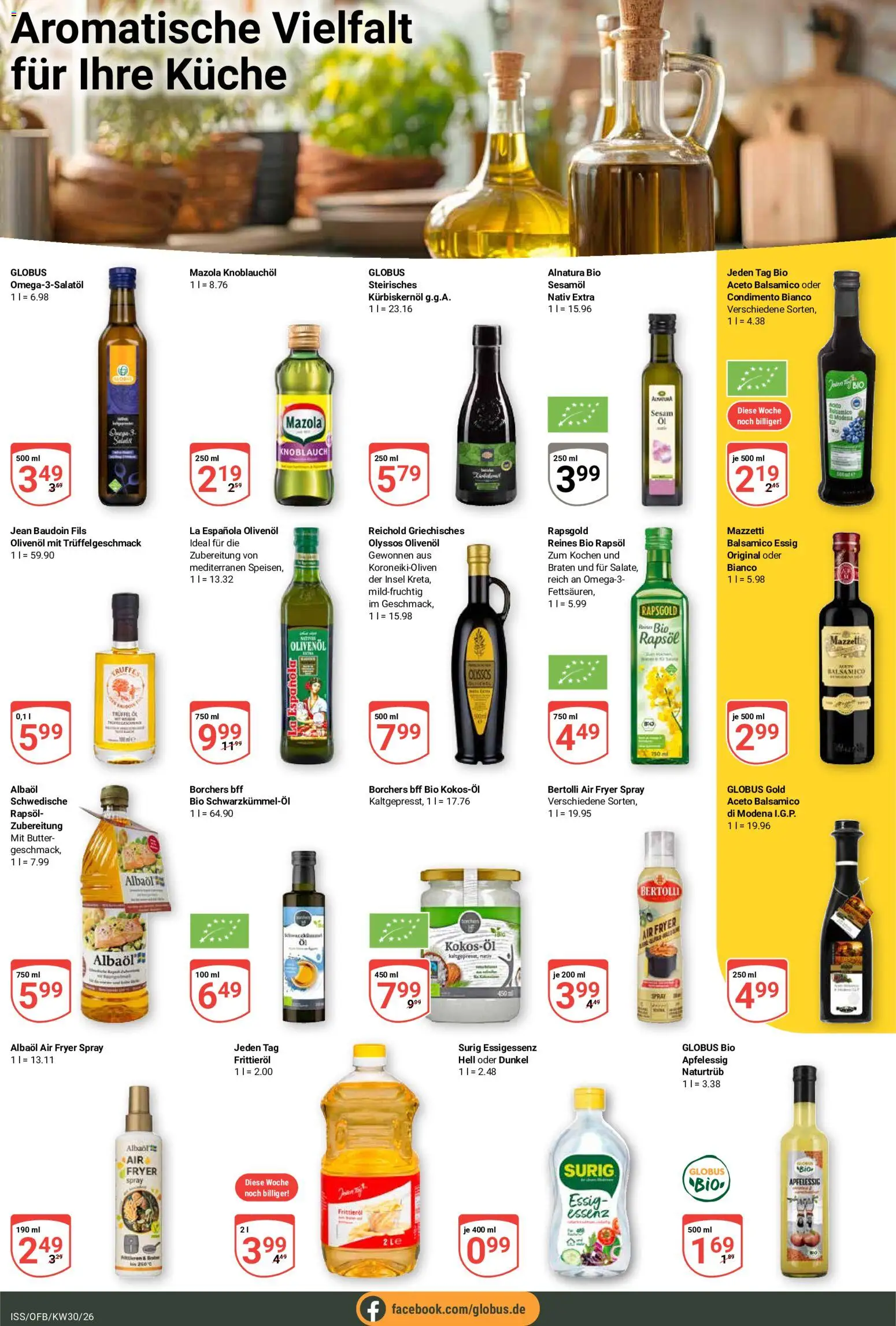Globus Prospekt – gültig ab 20.07.2026 | Seite: 13 | Produkte: Kürbiskernöl, Butter, Knoblauch, Frittieröl