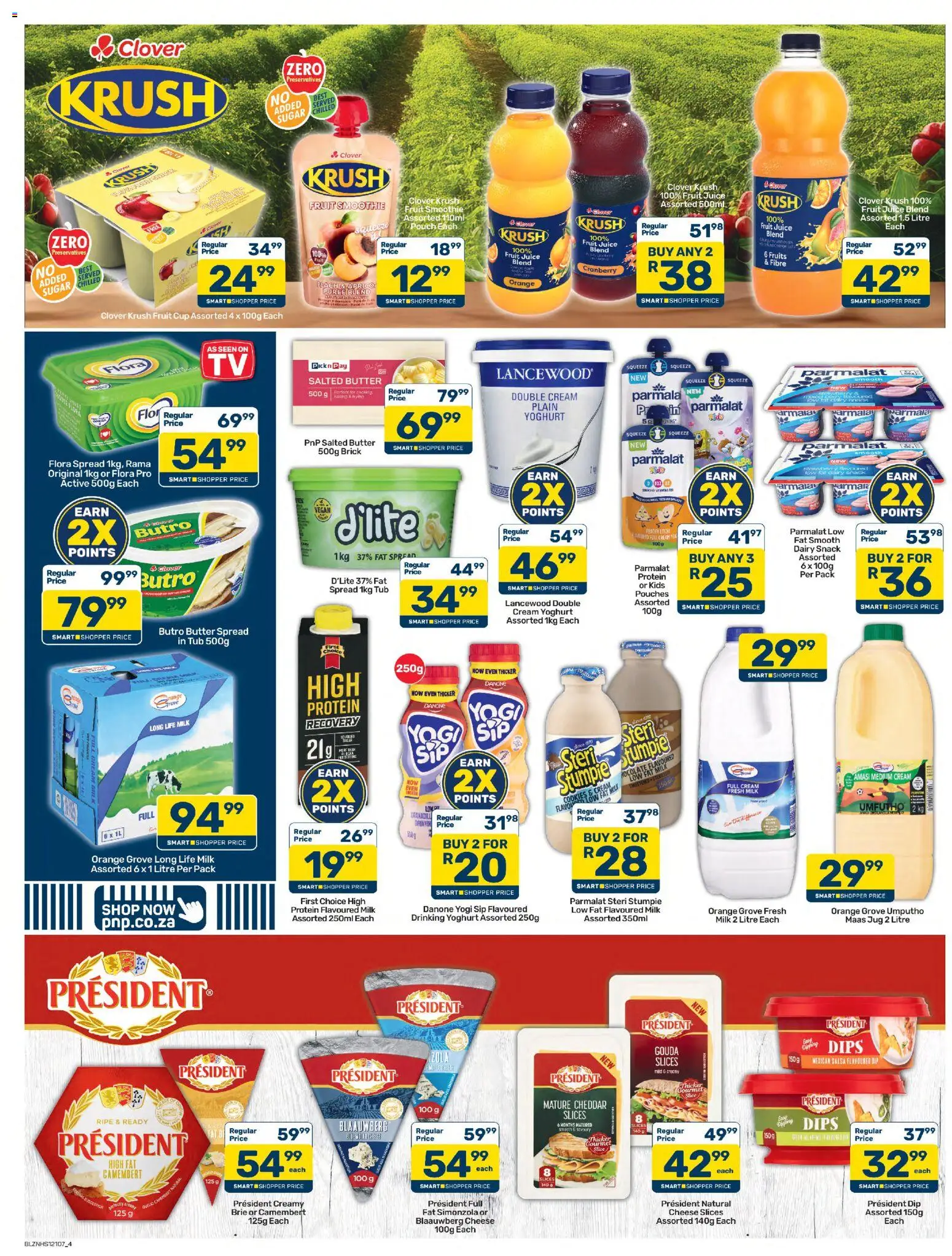 New Pick n Pay catalogue – valid from 07/09/2026 | Page: 4 | Products: Milk, Butter, Cookies, Fat spread