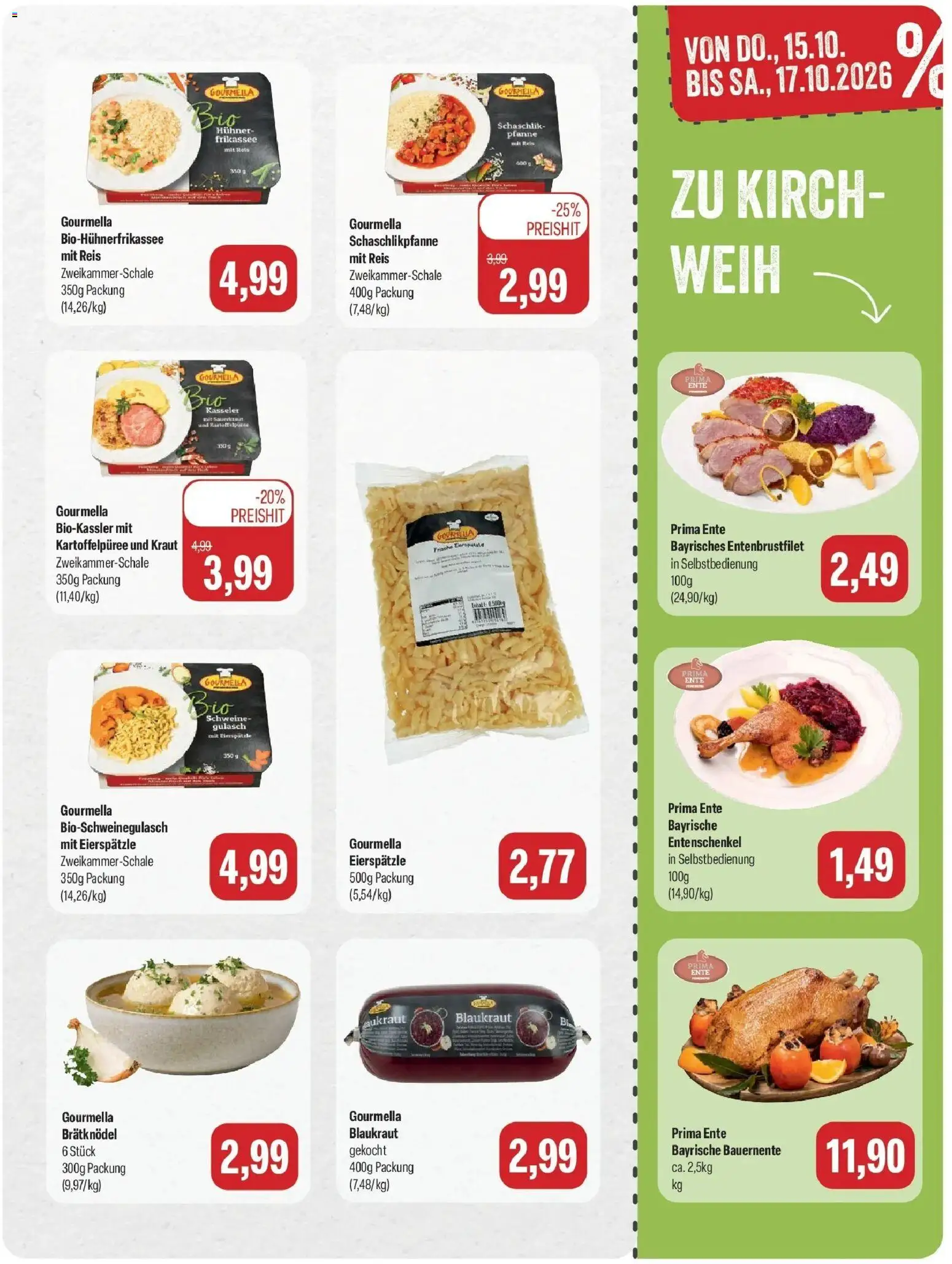 Feneberg Aktuelle Angebote (ab 12.10.2026) zum Blättern | Seite: 11 | Produkte: Gulasch, Kraut, Reis, Ente