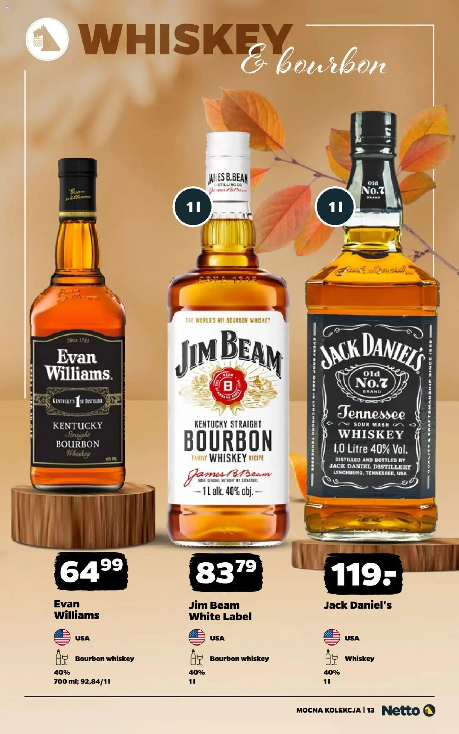 Netto gazetka - Mocne alkohole od 28.09.2026 | Strona: 13 | Produkty: Bourbon, Jim Beam, Jack Daniel's
