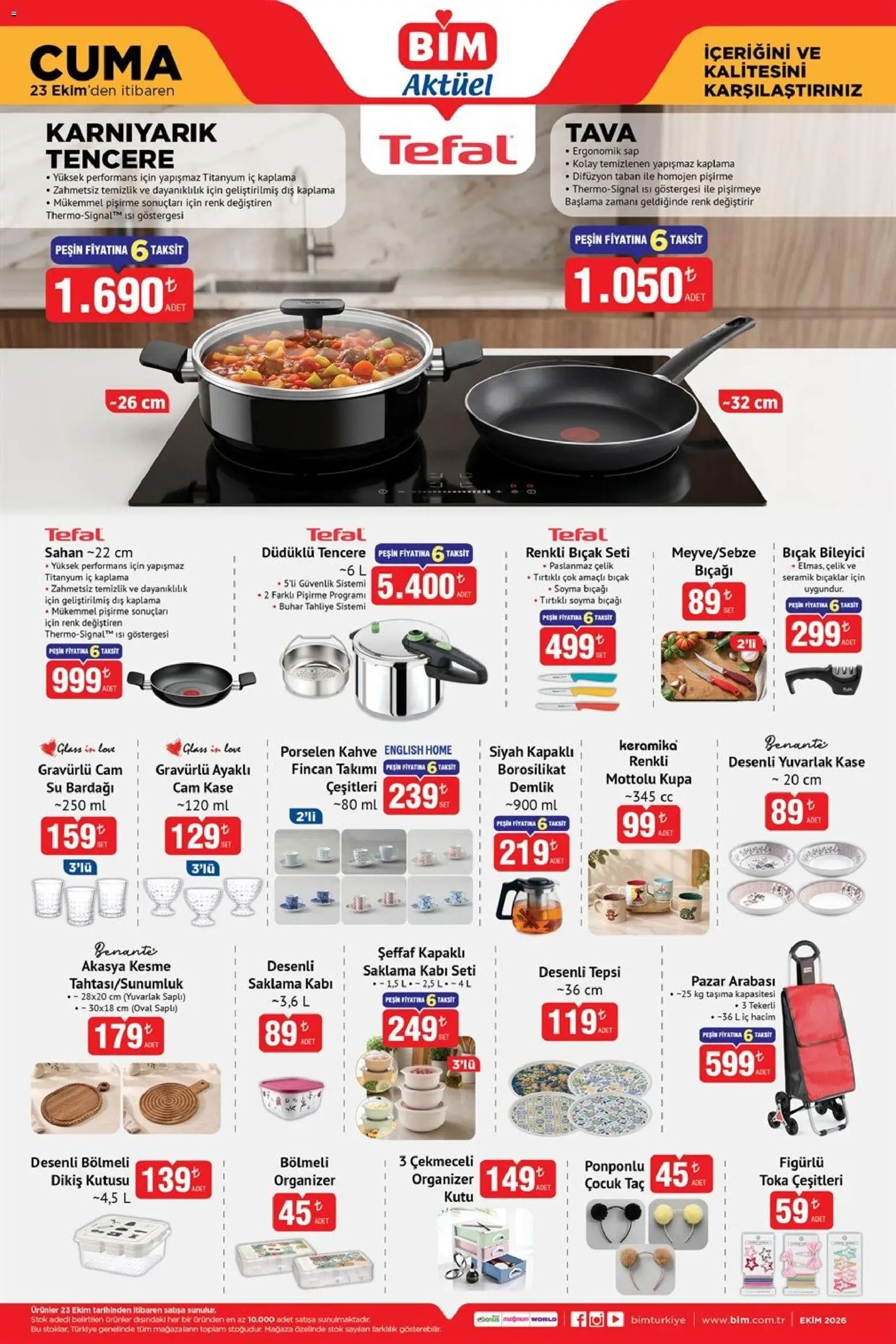 BİM - Katalog Cuma - 23 Ekim 2026 tarihinden itibaren geçerlidir | Sayfa: 2 | Ürünler: Kutu, Kaşe, Su, Demlik