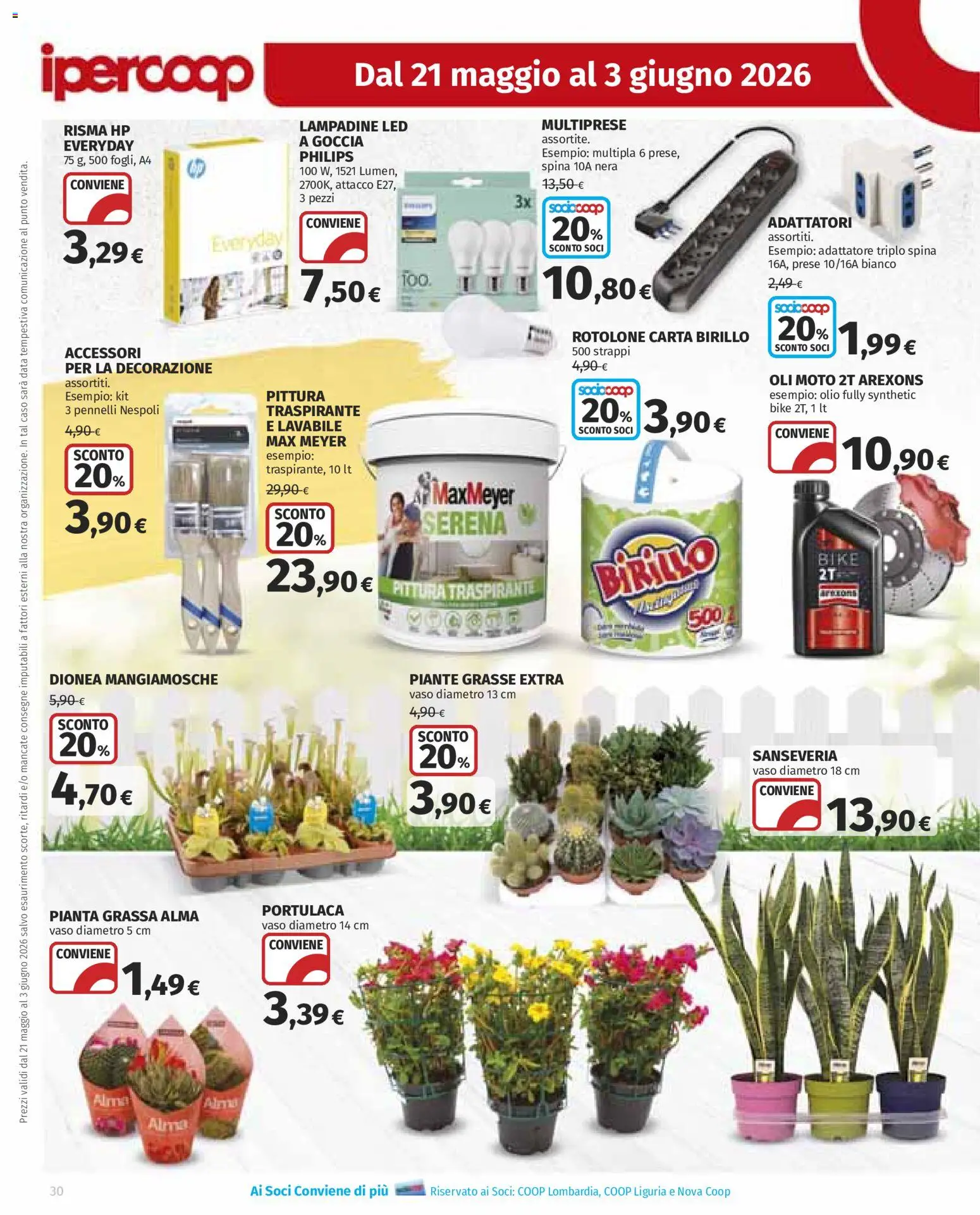Volantino Ipercoop del 21.05.2026 | Pagina: 30 | Prodotti: Data, Pittura, Adattatore, Vaso