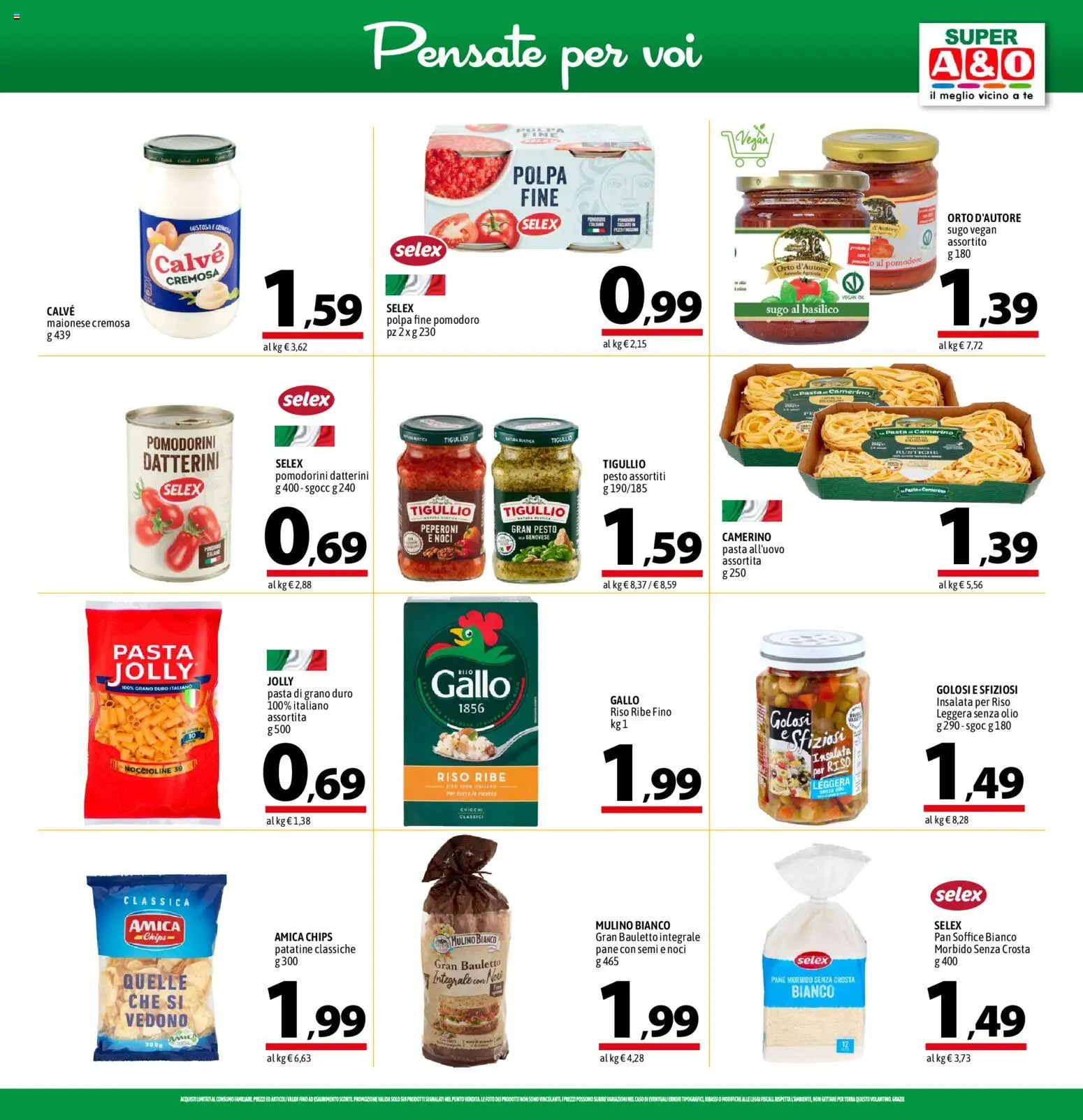 Volantino A&O del 20/08/2026 | Pagina: 9 | Prodotti: Pane, Tè, Noci, Sugo