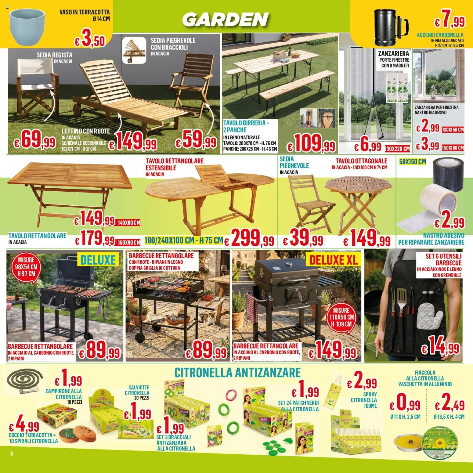 Volantino Satur del 05.06.2026 | Pagina: 6 | Prodotti: Citronella, Zanzariera, Lettino, Grembiule