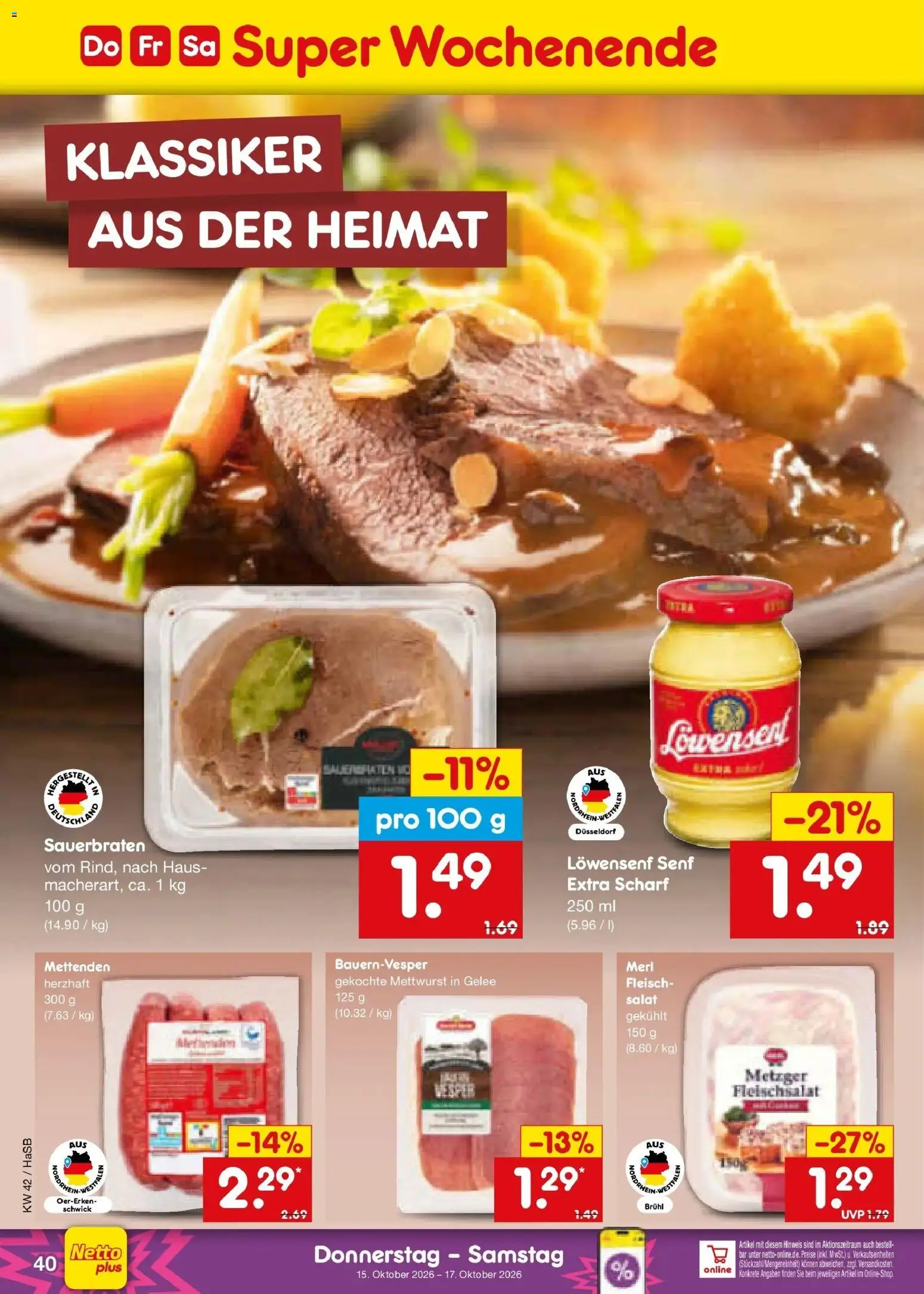 Netto Marken-Discount Prospekt Unna (ab 12.10.2026) » Angebote | Seite: 56 | Produkte: Fleisch, Salat