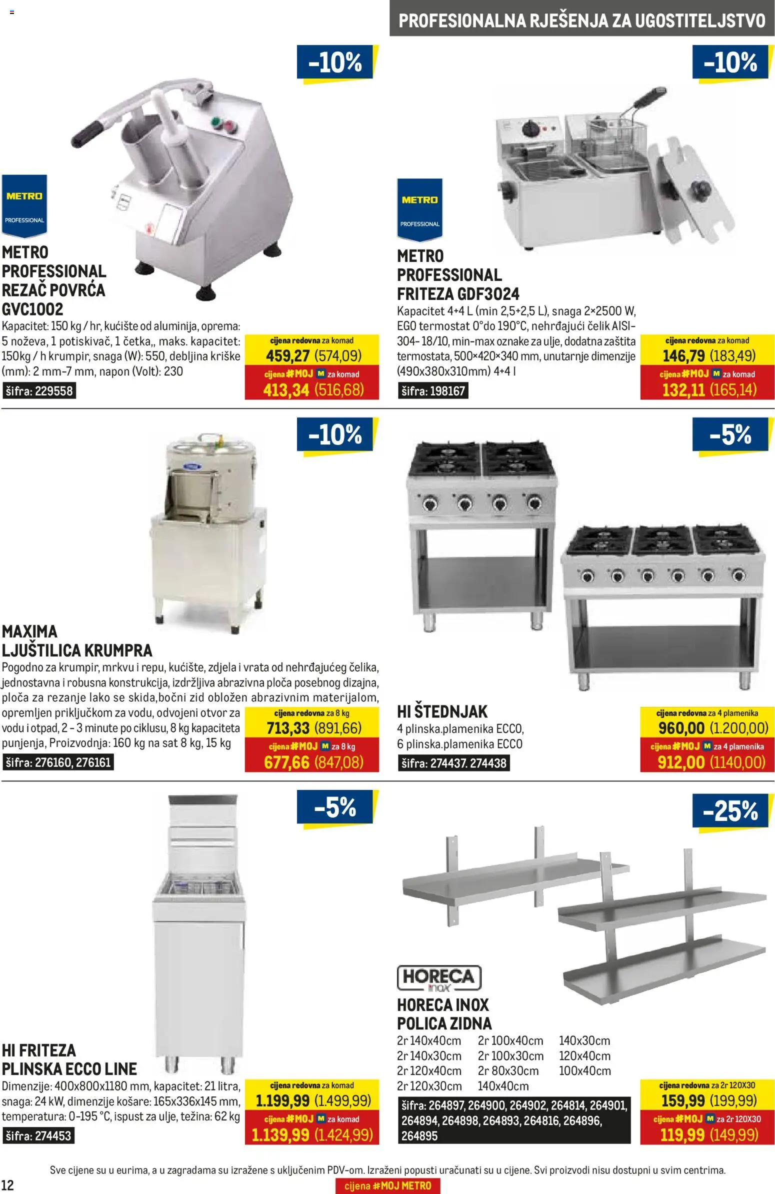 Metro katalog | vrijedi od 01.07.2026 | Stranica: 12 | Proizvodi: Polica, Termostat, Rezač, Štednjak