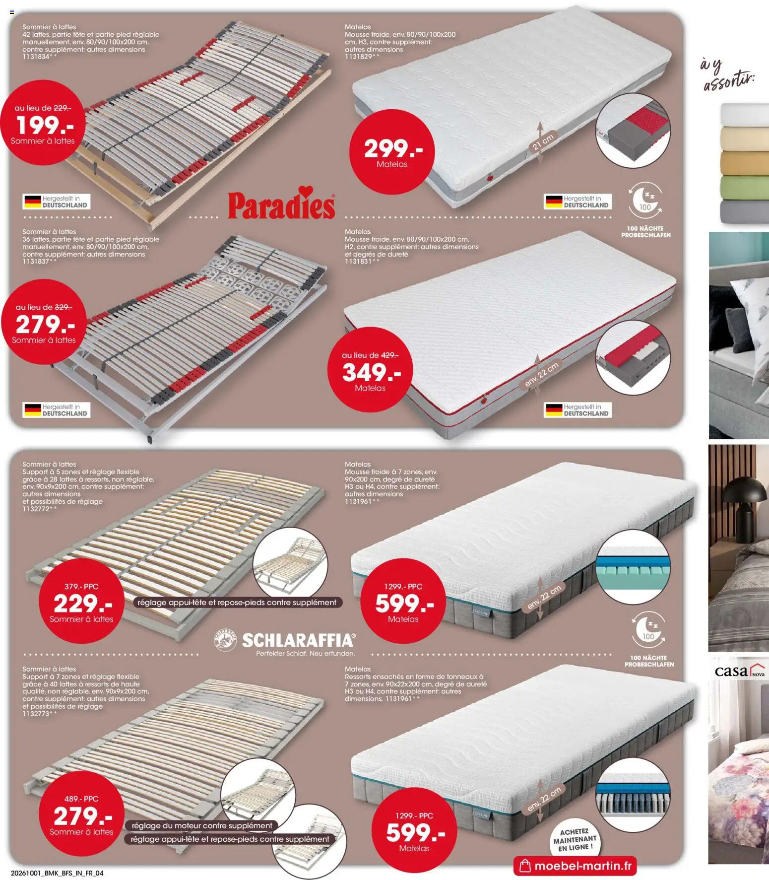 {H1} | Page: 4 | Produits: Mousse, Matelas, Sommier