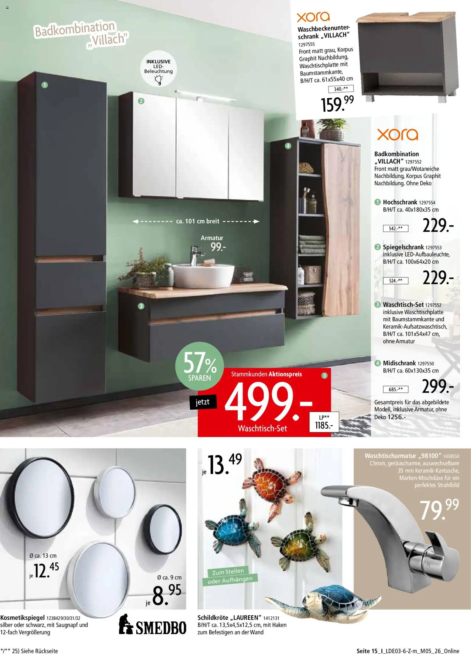 Zurbrüggen Prospekt 	 – gültig ab 28.03.2026 | Seite: 37 | Produkte: Kosmetikspiegel, Armatur, Hochschrank, Midischrank