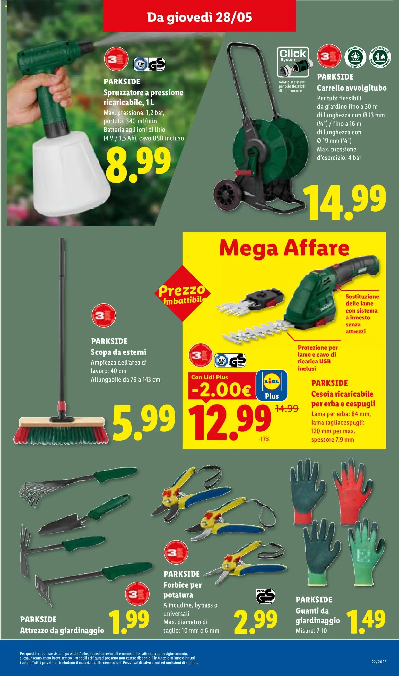 Volantino Lidl del 28.05.2026 | Pagina: 27 | Prodotti: Carrello, Scopa, Forbice, Batteria