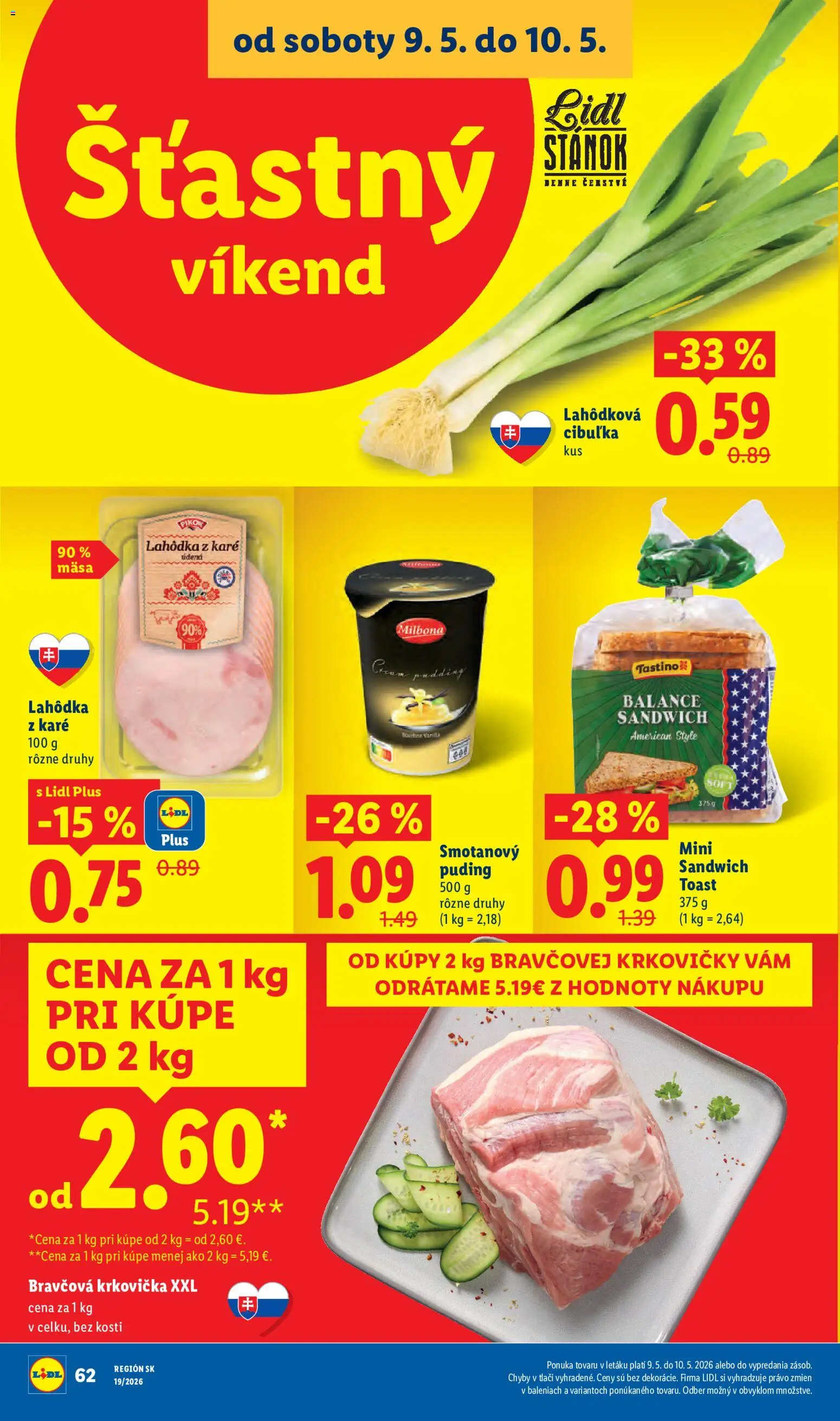 Nové Lidl akcie – leták je platný od 04.05.2026 | Strana: 86 | Produkty: Bravčová krkovička, Puding, Bourbon, Krkovička