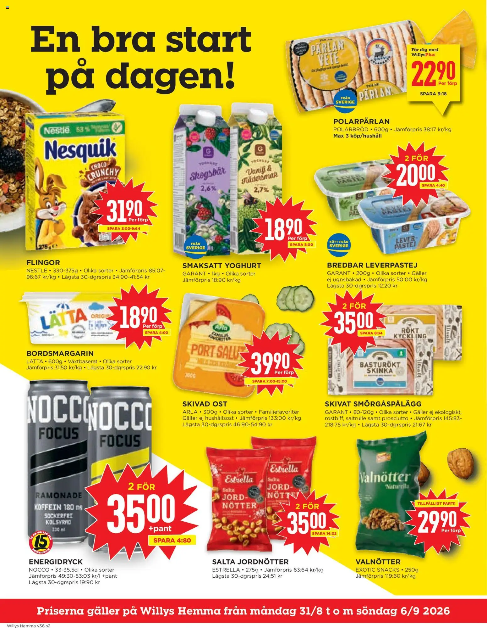 Willys reklamblad aktuell från 31/08/2026 | Sida: 2 | Produkter: Jord, Vanilj, Hushållsost, Yoghurt