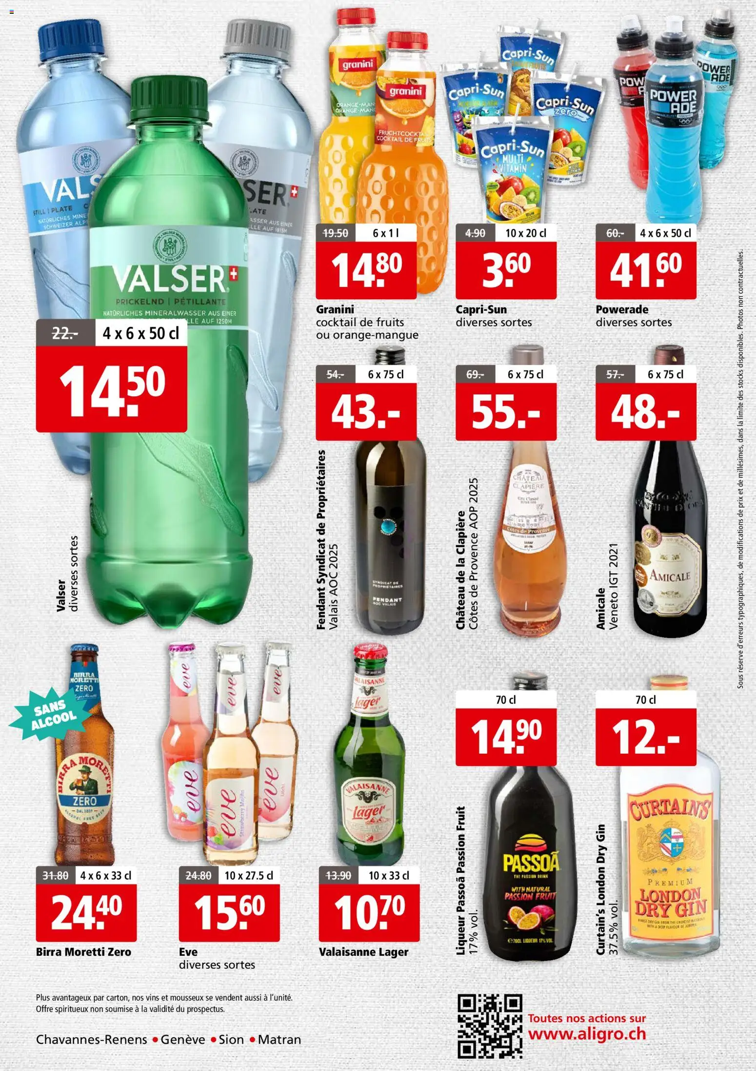 Aligro aktionen Business Chavannes, Matran, Genève, Sion – gültig ab 07.09.2026 | Seite: 4 | Produkte: Mineralwasser, Gin