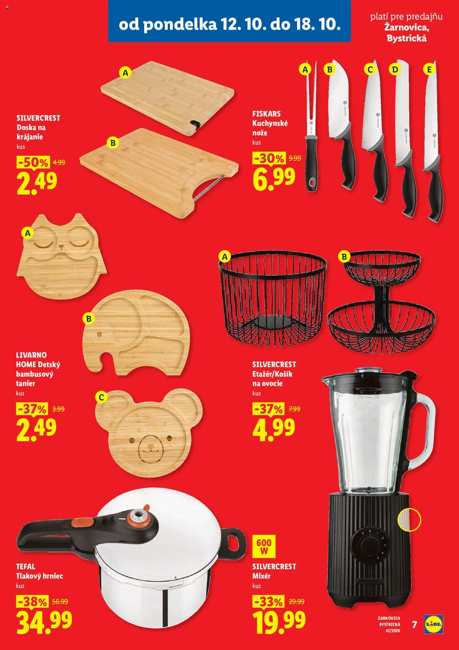 Nové Lidl akcie – leták je platný od 12.10.2026 | Strana: 7 | Produkty: Mixér, Tlakový hrniec, Ovocie