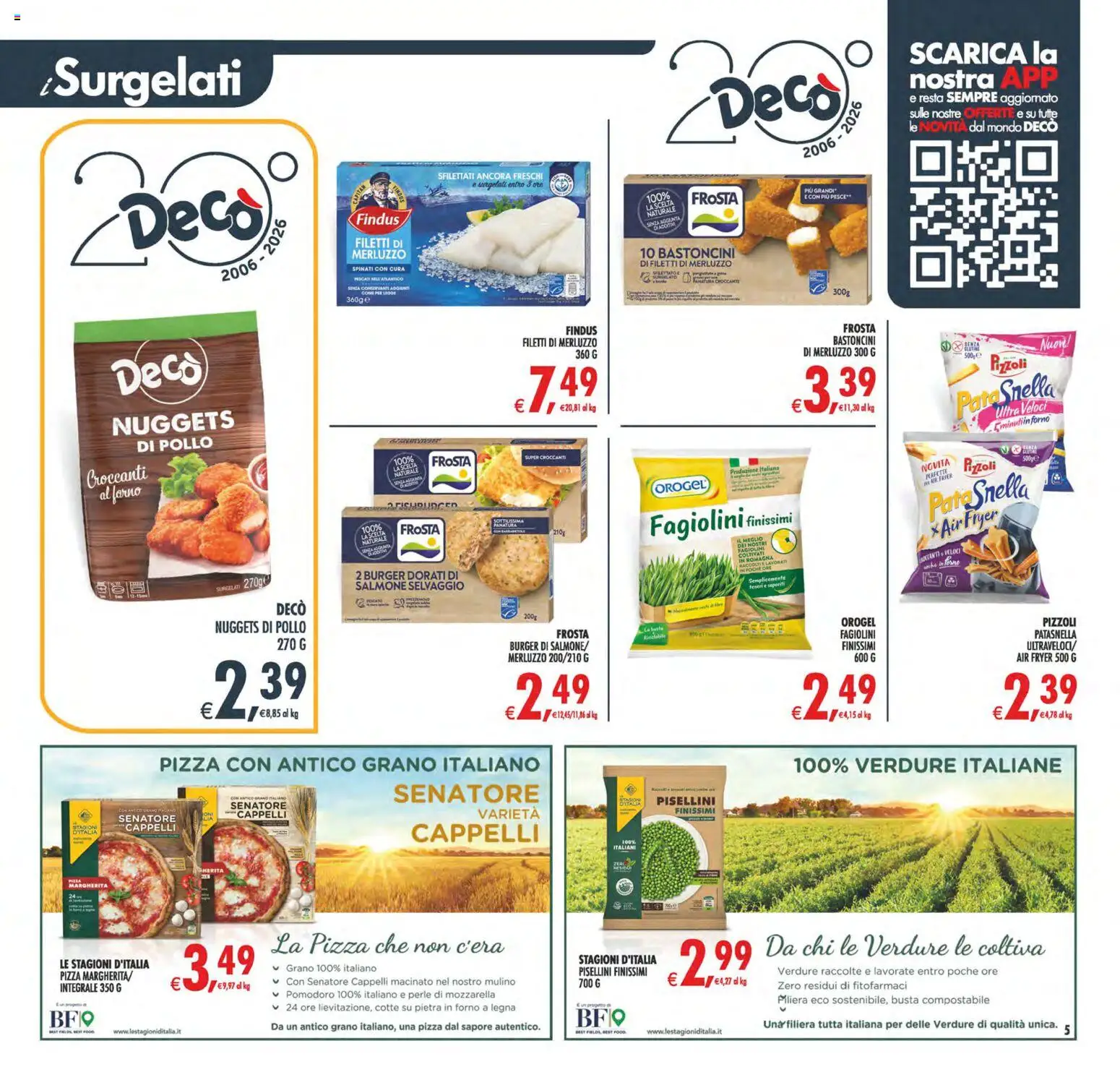 Volantino Decò del 29.05.2026 | Pagina: 5 | Prodotti: Pizza, Pollo, Salmone, Merluzzo