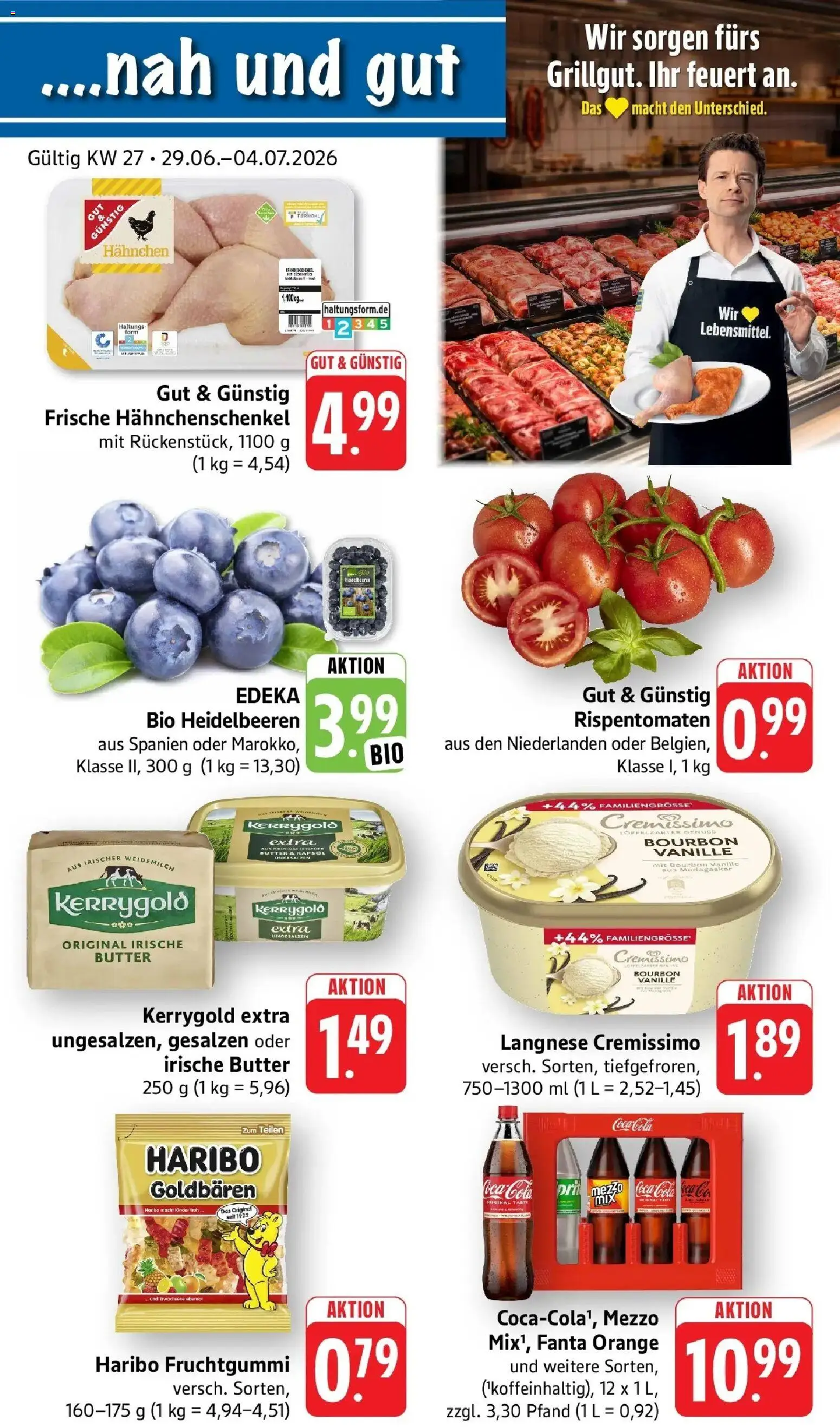 nah & gut Prospekt Birkendorf – gültig ab 29.06.2026 | Seite: 1 | Produkte: Langnese cremissimo, Cremissimo, Rapsöl, Bourbon