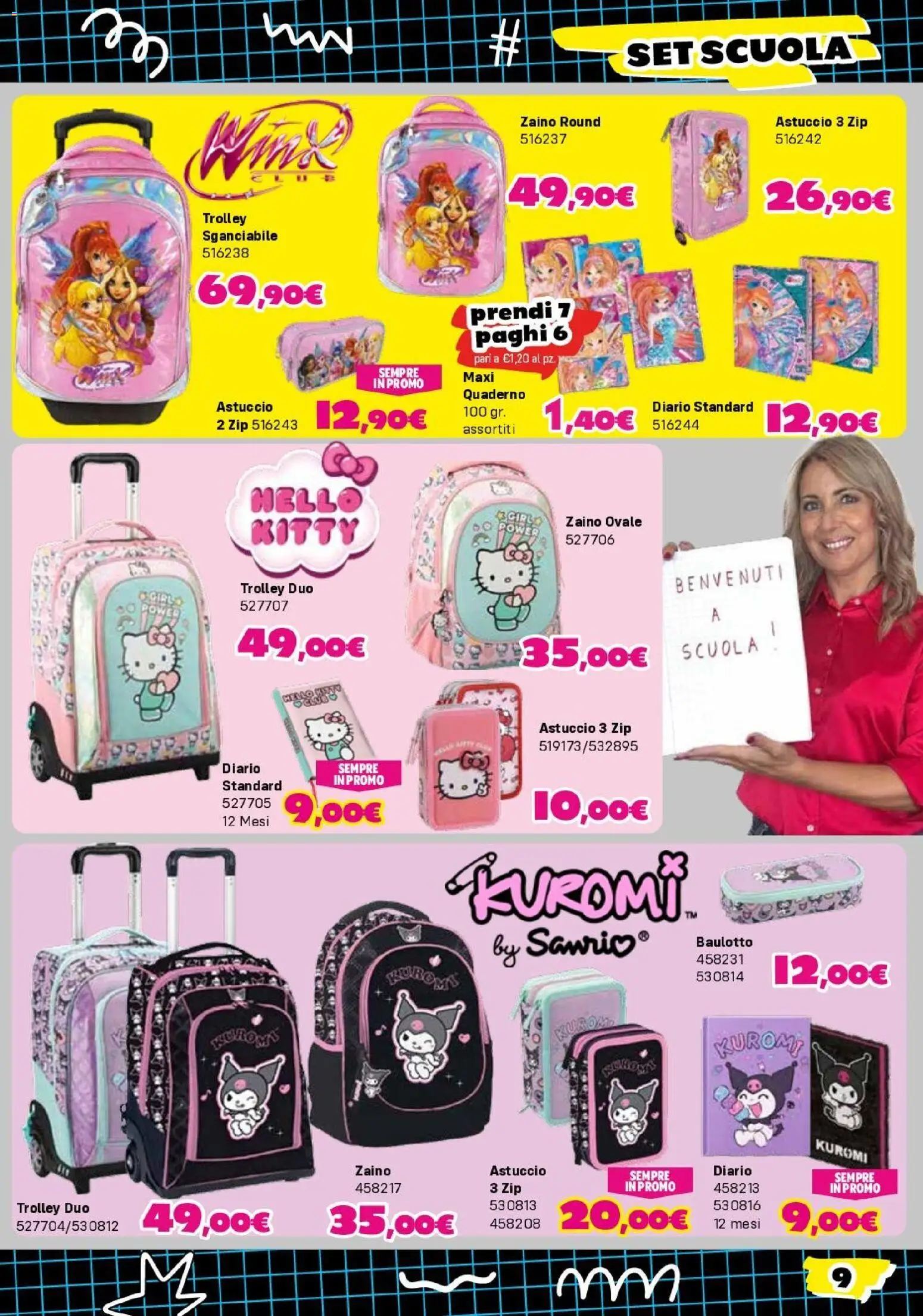 Volantino Orizzonte del 30/07/2026 | Pagina: 9 | Prodotti: Zaino, Astuccio, Quaderno, Trolley