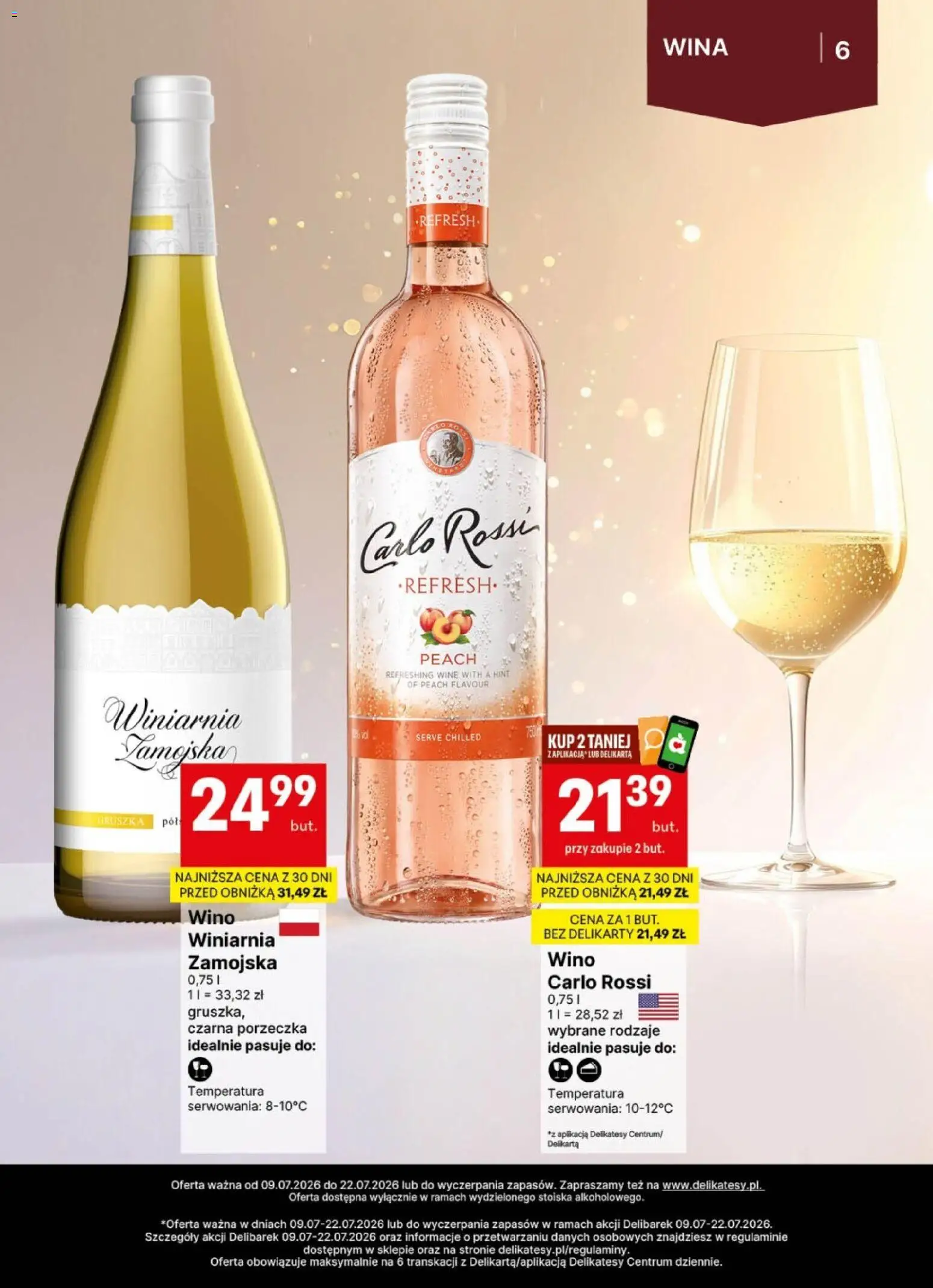 Delikatesy Centrum gazetka - DeliBarek od 09.07.2026 | Strona: 6 | Produkty: Gruszka, Porzeczka, Wino, Carlo Rossi