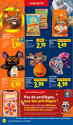 LIDL - Prévisualisation de HALLOWEEN Tête de mort remplie de bonbons, 333 g (1 kg = 14,98 €) Variétés au choix valide à partir de 22/10/2026 | Page: 30