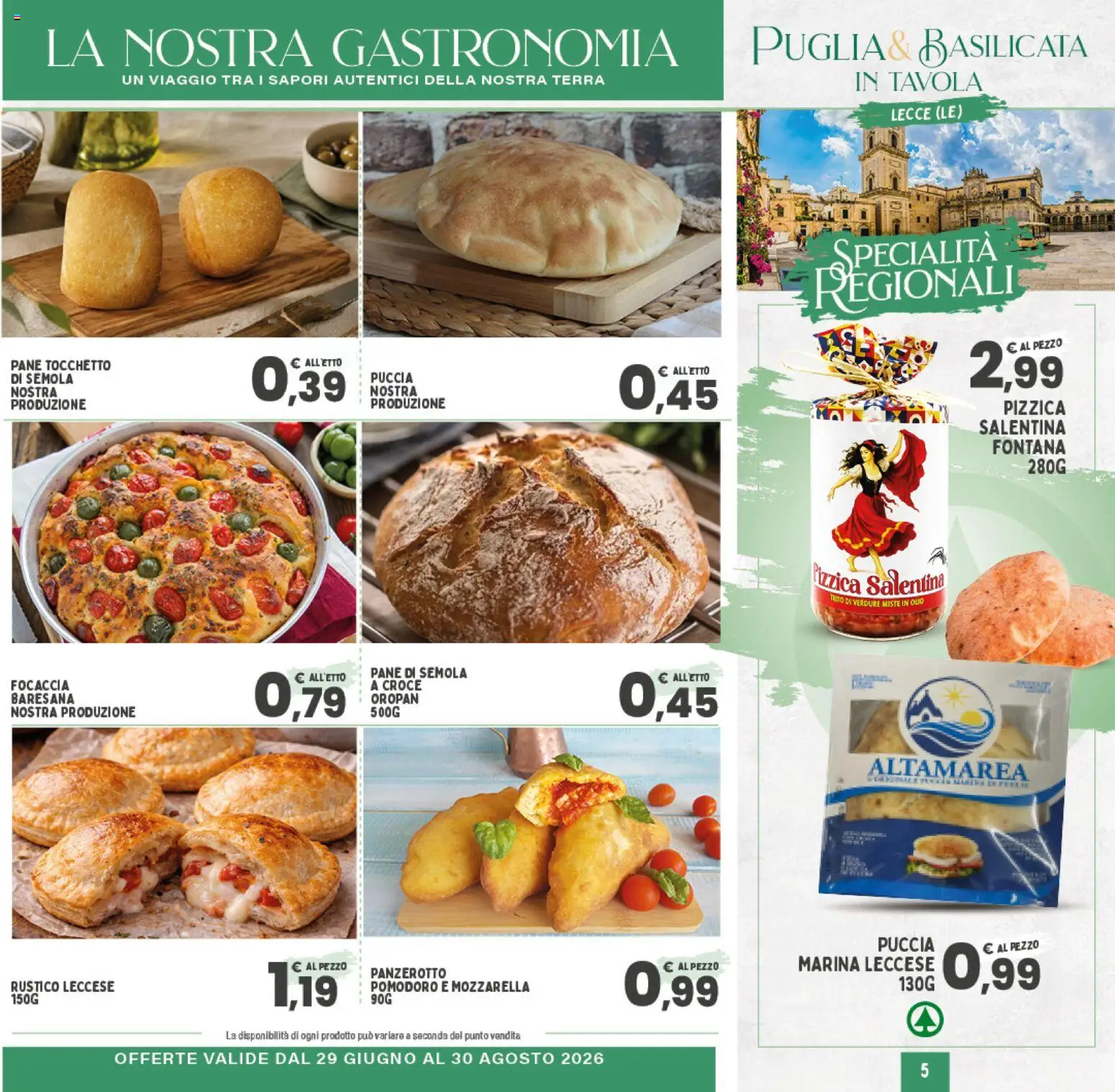 Volantino Eurospar del 29/06/2026 | Pagina: 5 | Prodotti: Pane, Focaccia, Verdure, Terra
