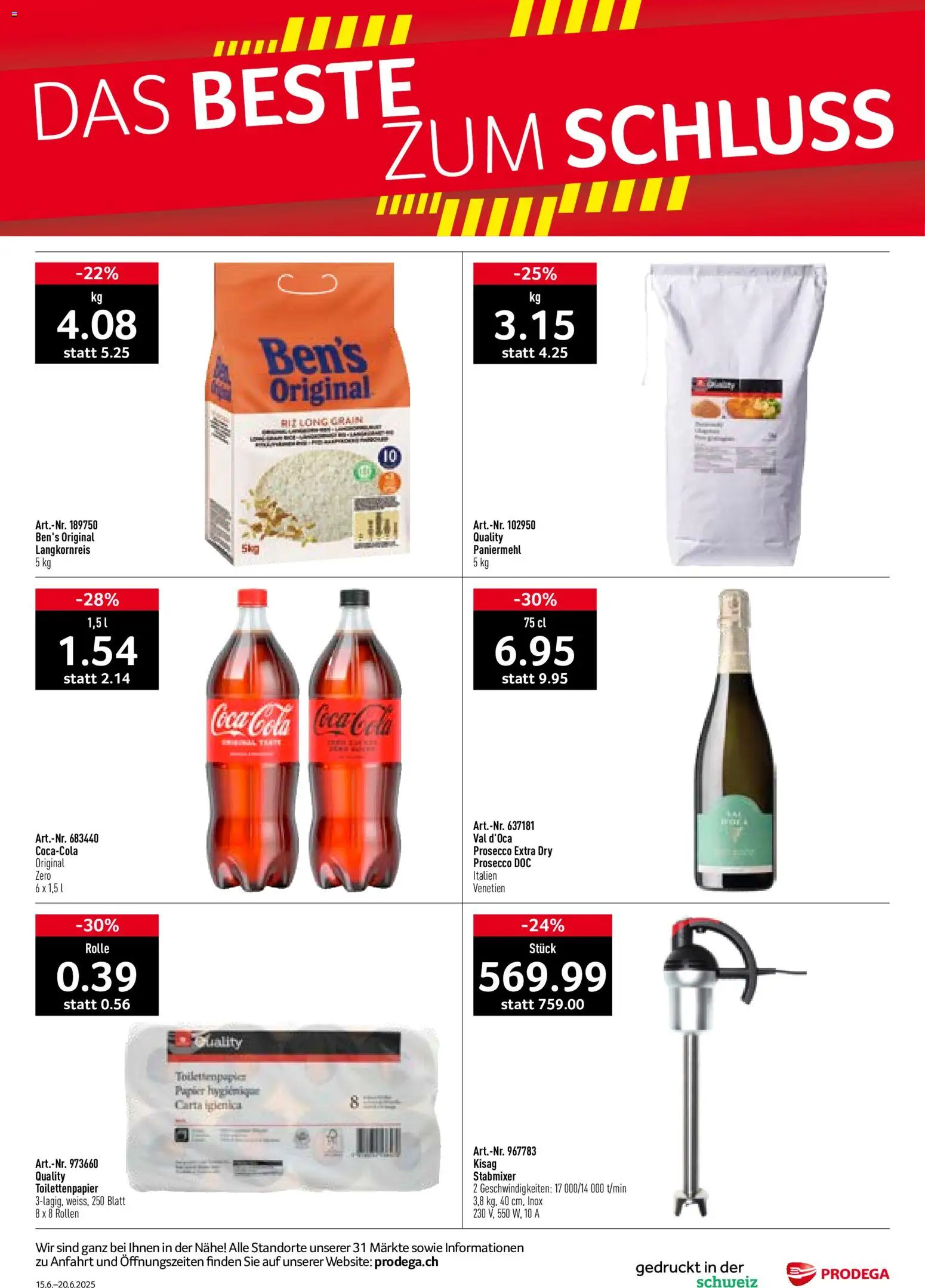 Prodega aktionen – gültig ab 15.06.2026 | Seite: 44 | Produkte: Coca Cola, Stabmixer, Toilettenpapier