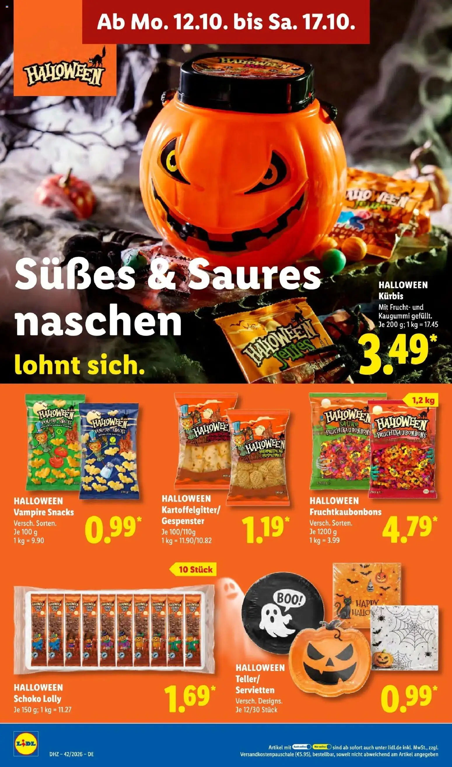 Lidl Prospekt Gladbeck-mitte (ab 12.10.2026) zum Blättern » Angebote | Seite: 38 | Produkte: Kaugummi, Kürbis