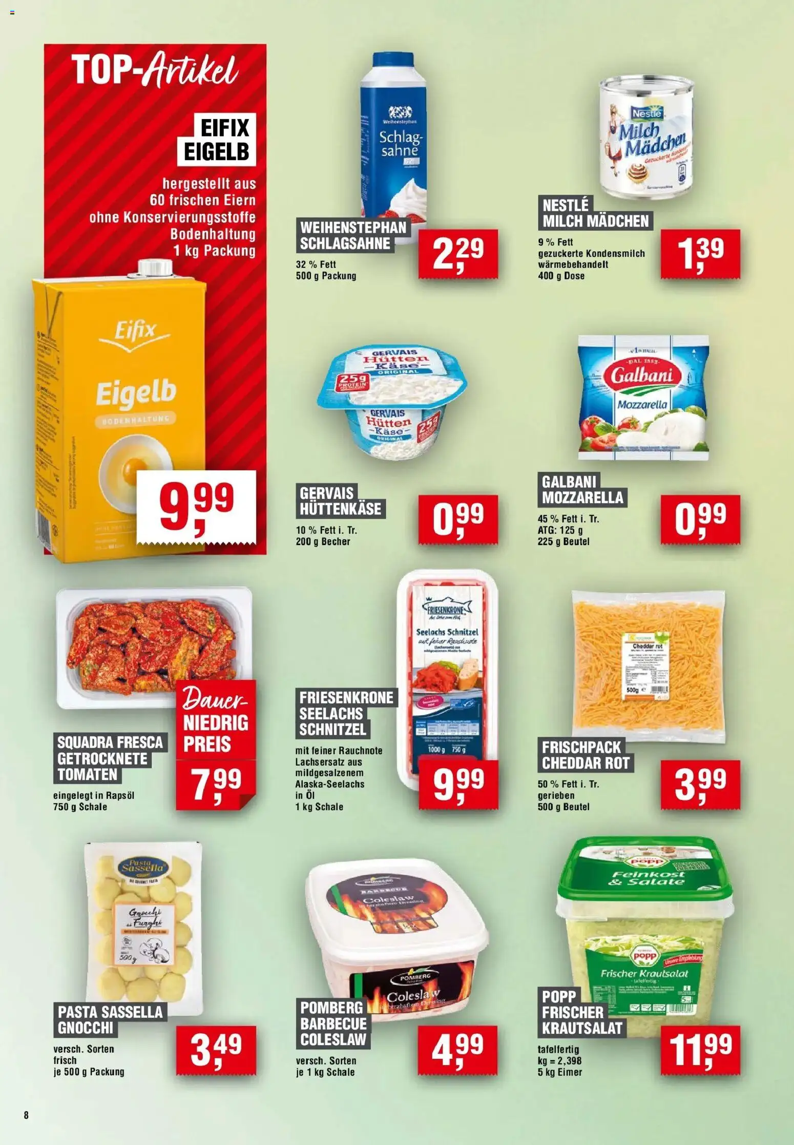 Edeka Prospekt Bochum (ab 20.08.2026) » Angebote Online | Seite: 8 | Produkte: Schlagsahne, Mozzarella, Tomaten, Sahne