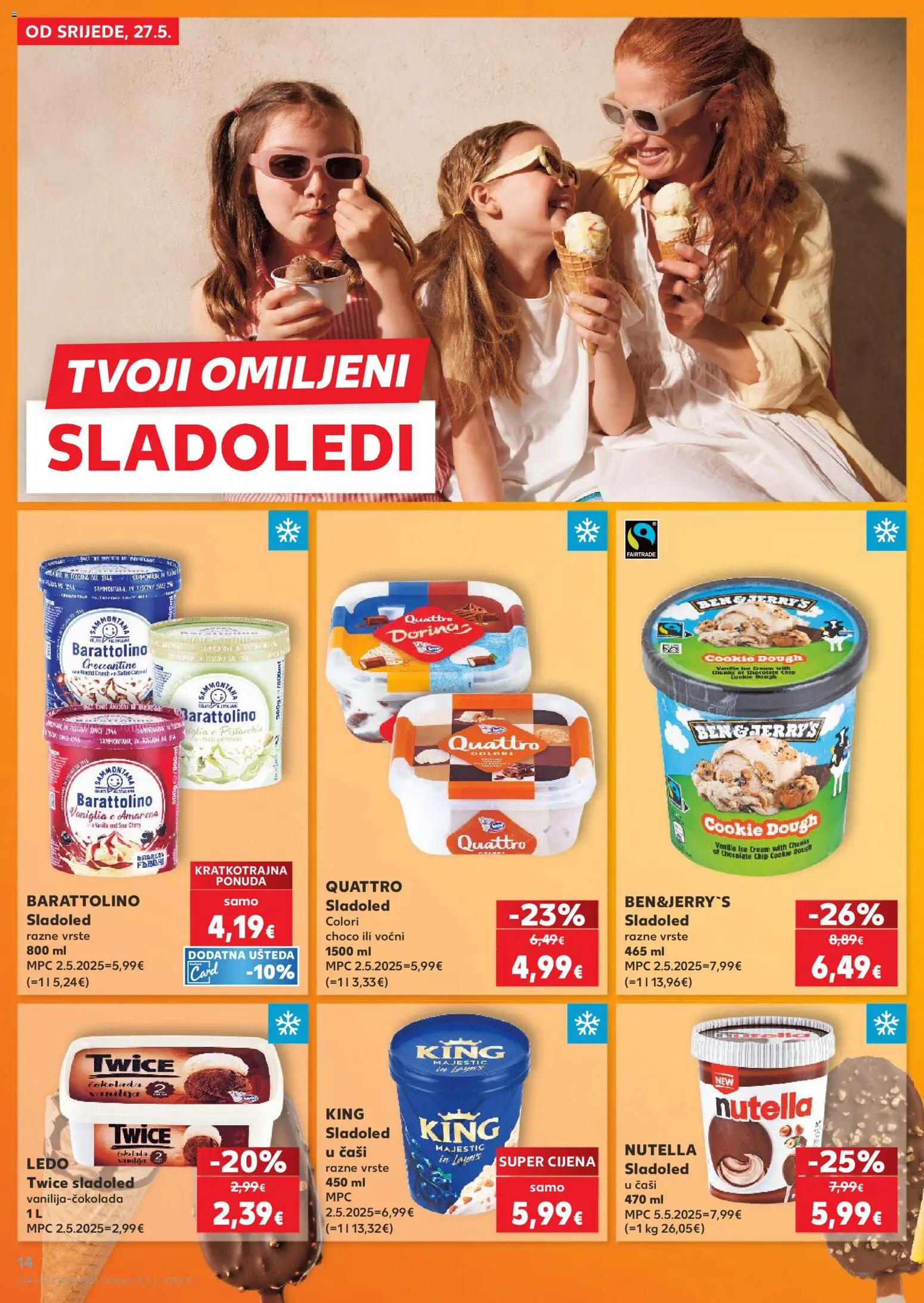 Kaufland katalog | vrijedi od 27.05.2026 | Stranica: 14 | Proizvodi: Nutella, Ledo, Sladoled