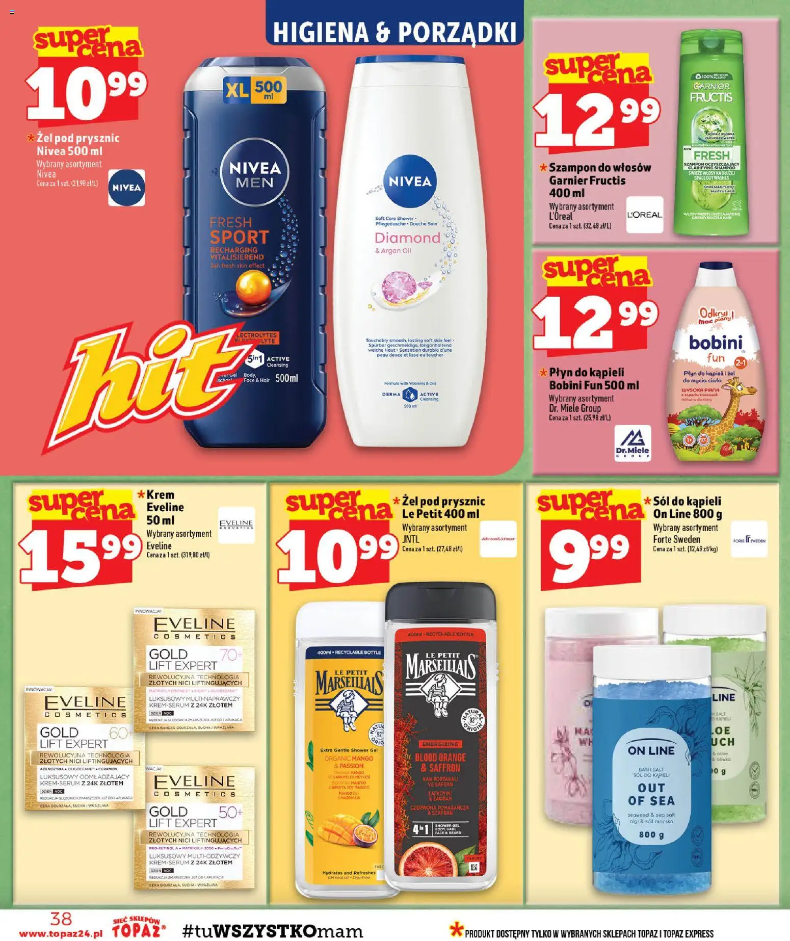 Topaz gazetka - MAZ od 27.08.2026 | Strona: 38 | Produkty: Garnier, Szampon, Szafran, Krem