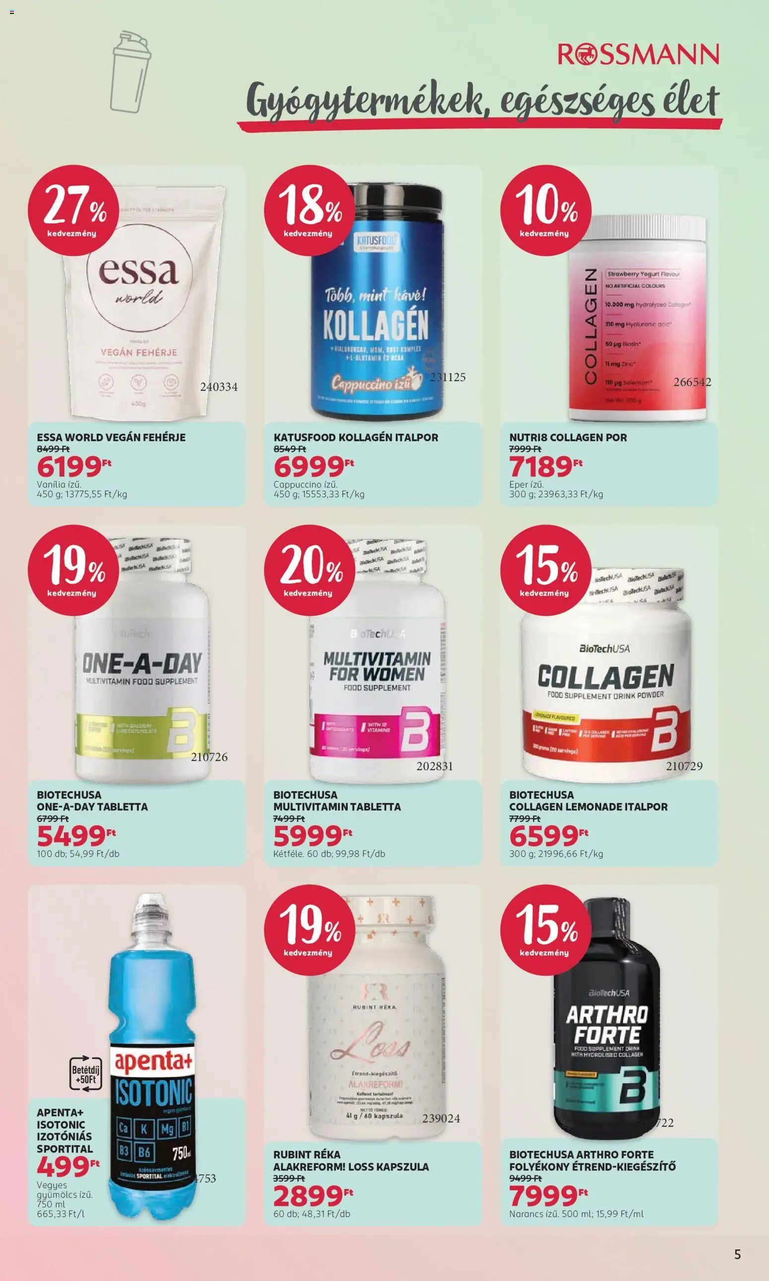 Rossmann akciós ujság - amely érvényes a következő dátumtól: 2026.10.05. | Oldal: 5 | Termékek: Sportital, Narancs, Eper, Multivitamin