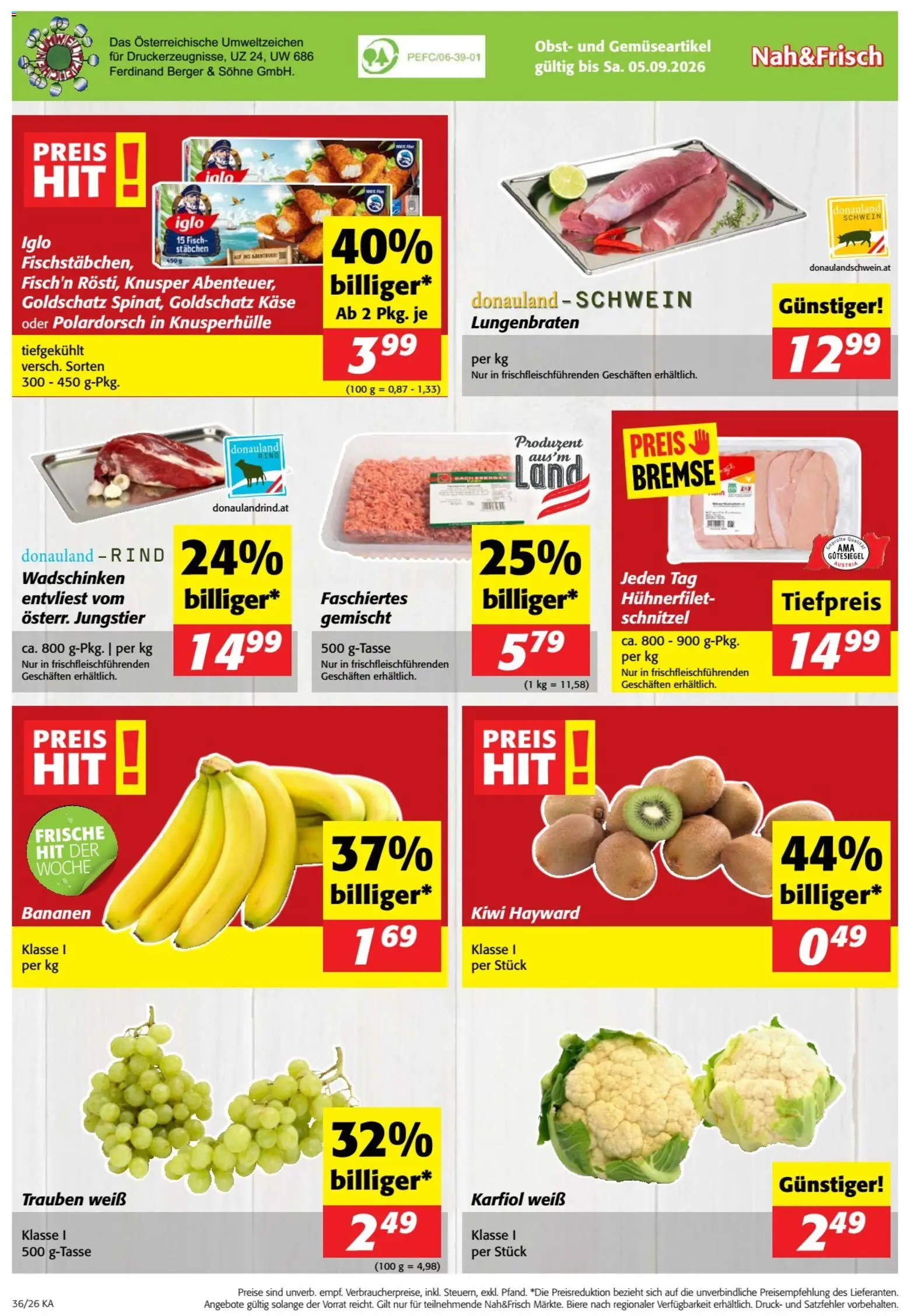 Nah und Frisch Flugblatt gültig ab 02.09.2026 | Seite: 8 | Produkte: Kiwi, Obst, Bananen, Fisch