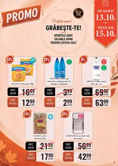 Ofertele CBA valabile de la 01.10.2026 | Pagină: 7 | Produse: Apa minerala carbogazoasa, Apa minerala, Pizza, Vodka
