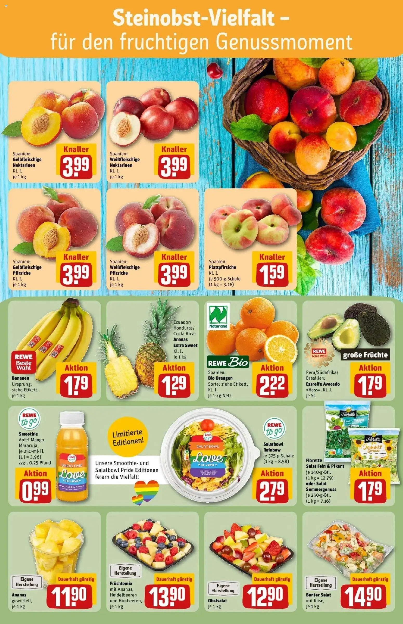 Rewe Prospekt Hamburg/Tonndorf – gültig ab 08.06.2026 | Seite: 6 | Produkte: Käse, Bananen, Ananas, Salat