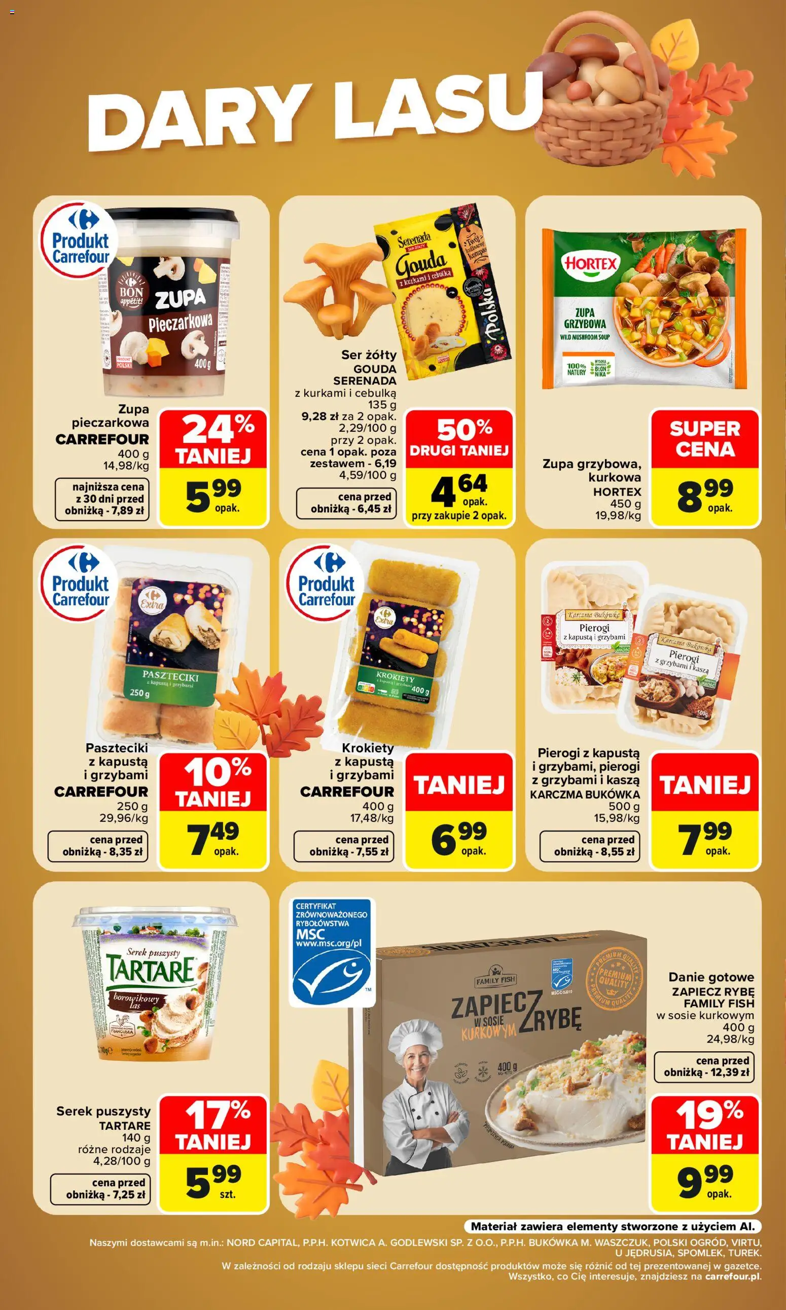 Carrefour gazetka - Sezon na grzyby od 14.09.2026 | Strona: 2 | Produkty: Kapusta, Pierogi z kapusta i grzybami, Zupa, Ser