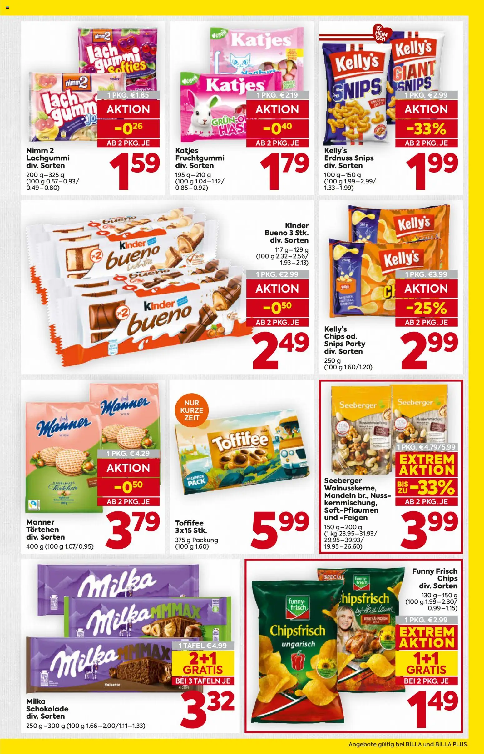 Billa AT akciós ujság - amely érvényes a következő dátumtól: 2026.09.03. | Oldal: 11 | Termékek: Chips, Milka, Toffifee, Kinder