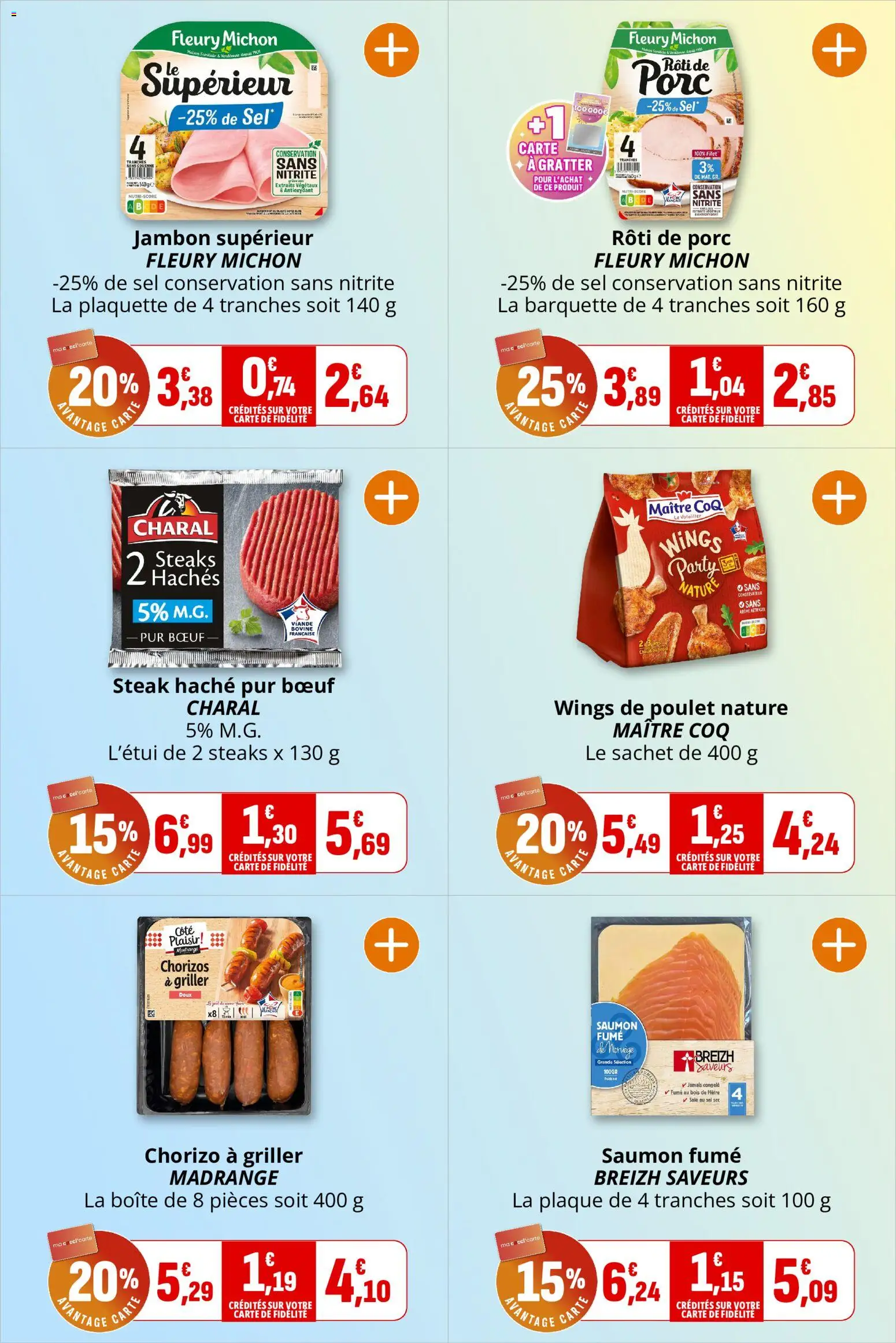 {H1} | Page: 6 | Produits: Chorizo, Sel, Viande, Saumon