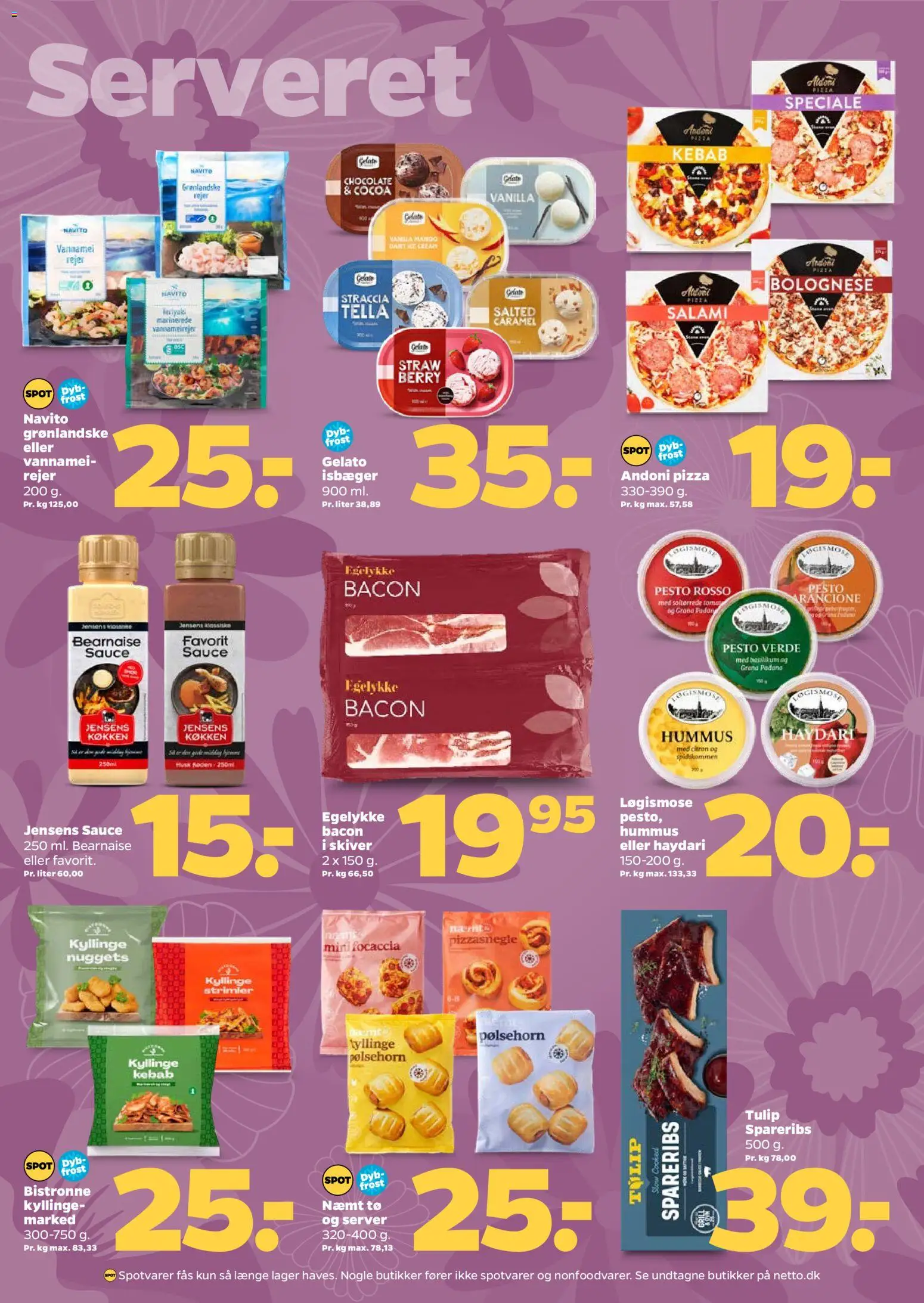 Netto tilbudsavis – gyldig fra 18/07/2026 | Side: 13 | Produkter: Pizza, Nuggets, Spareribs, Rejer